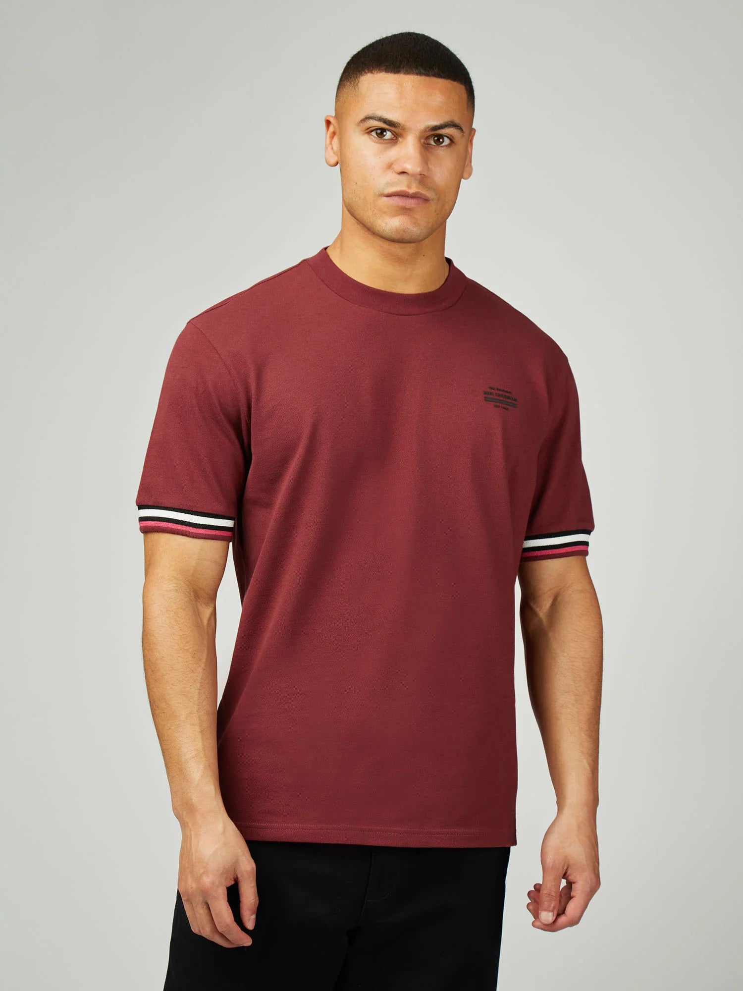 Ben Sherman Pique Tee Wine