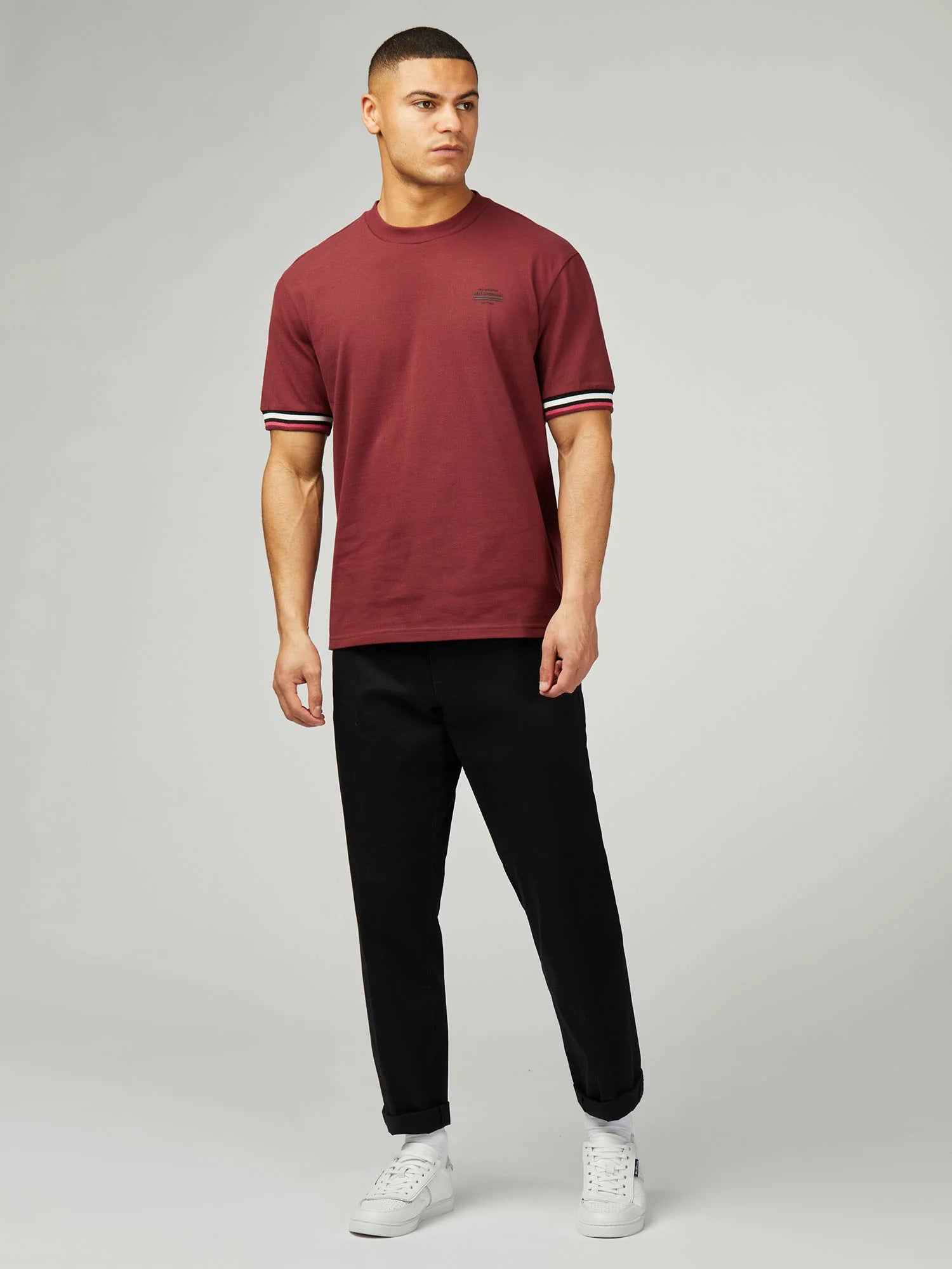 Ben Sherman Pique Tee Wine