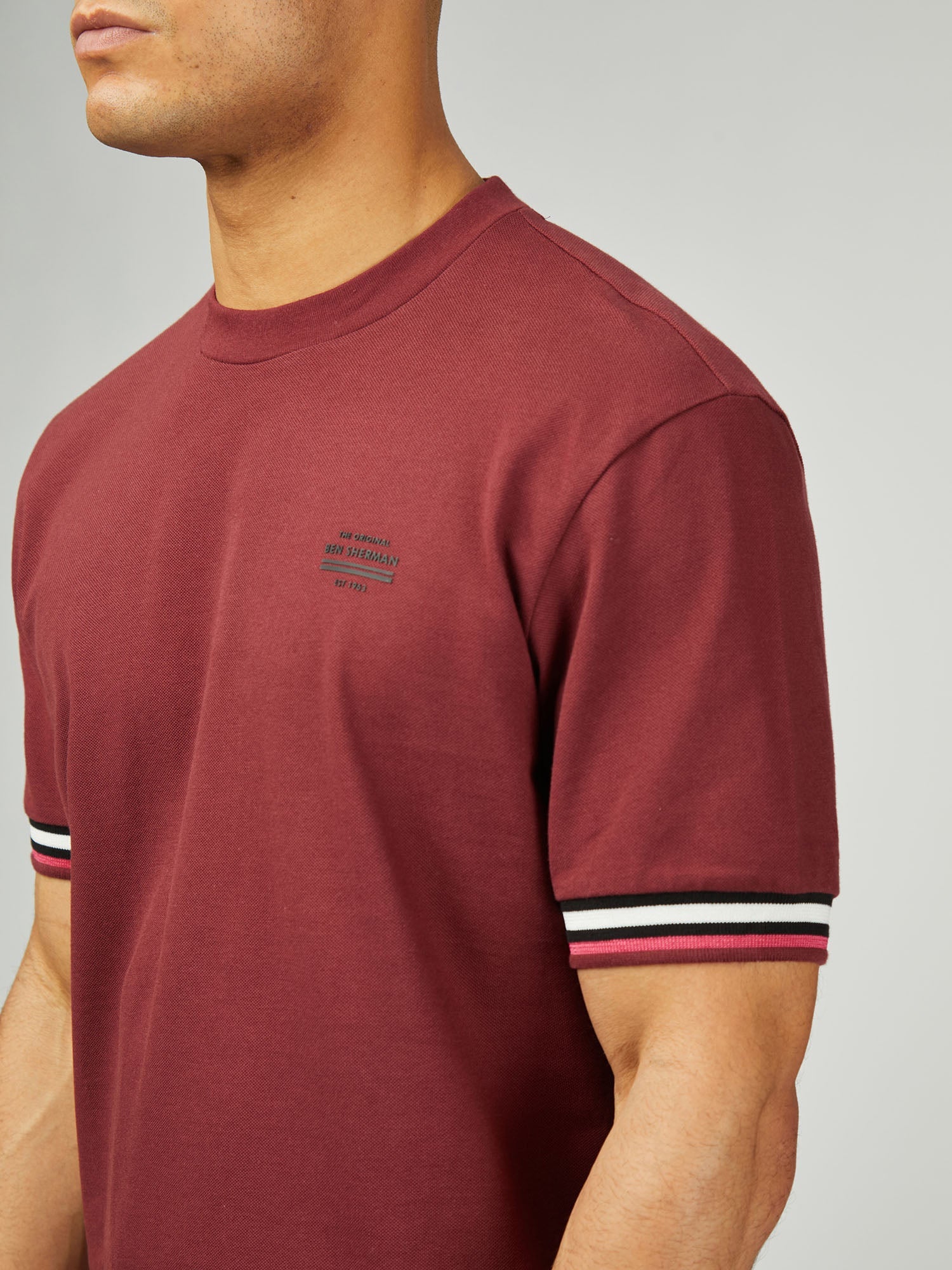 Ben Sherman Pique Tee Wine