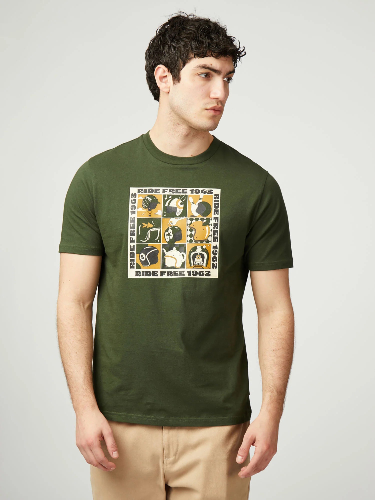 Ben Sherman Trippy Helmets Tee Camouflage