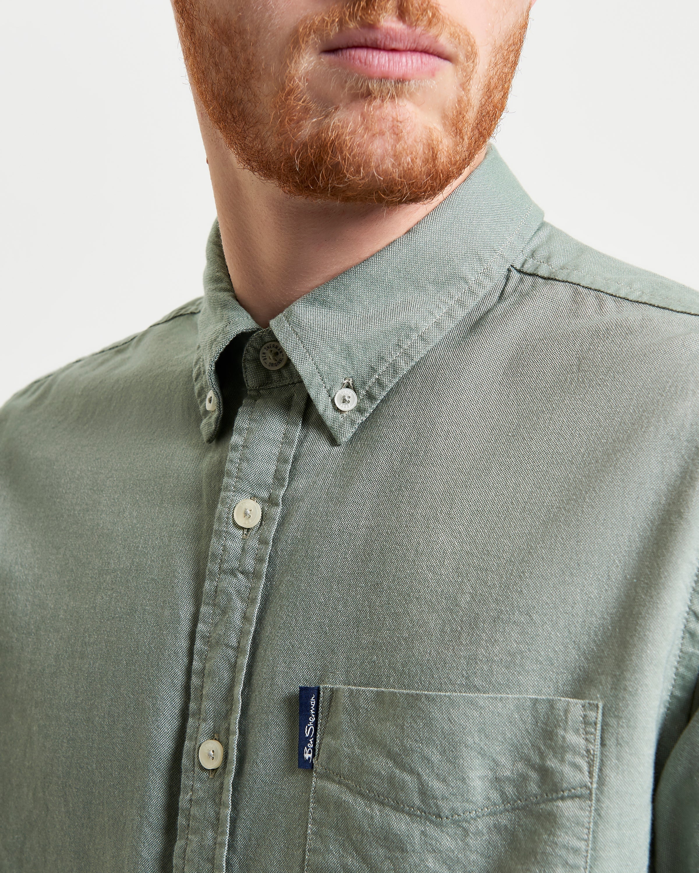 Ben Sherman LS Signature Oxford Shirt Khaki