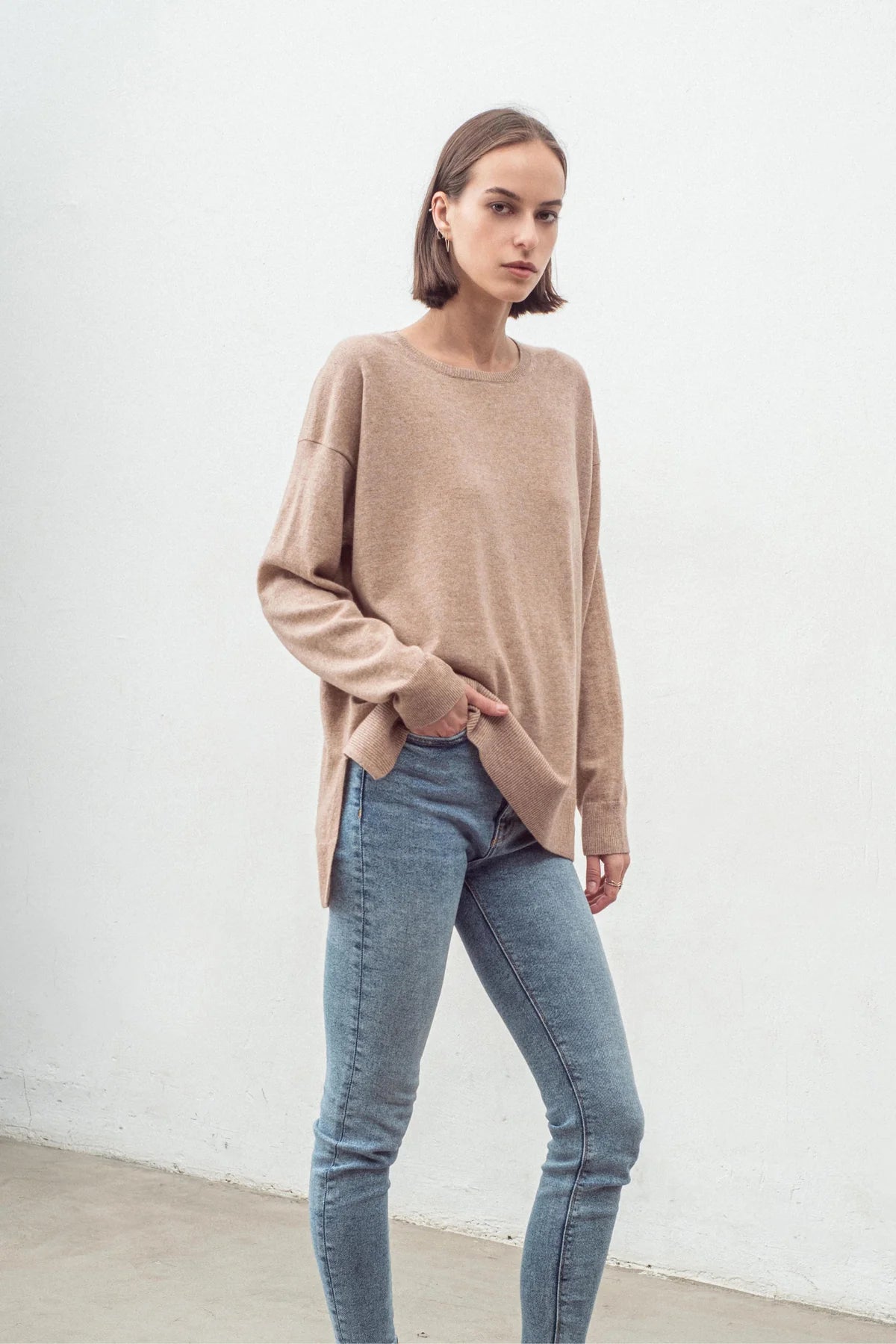 Aleger Cashmere Blend N184W Pullover Toffee