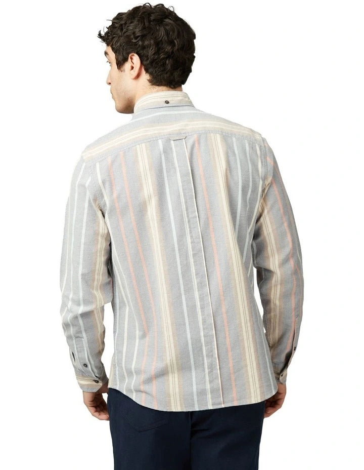 Ben Sherman Asymetric Stripe Oxford Indigo