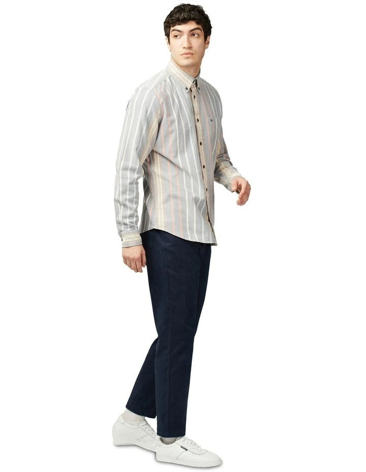 Ben Sherman Asymetric Stripe Oxford Indigo