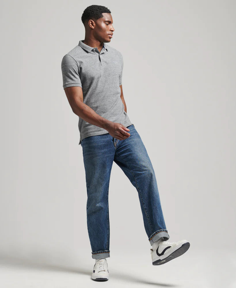 Superdry Classic Pique Polo Flint Steel Grit