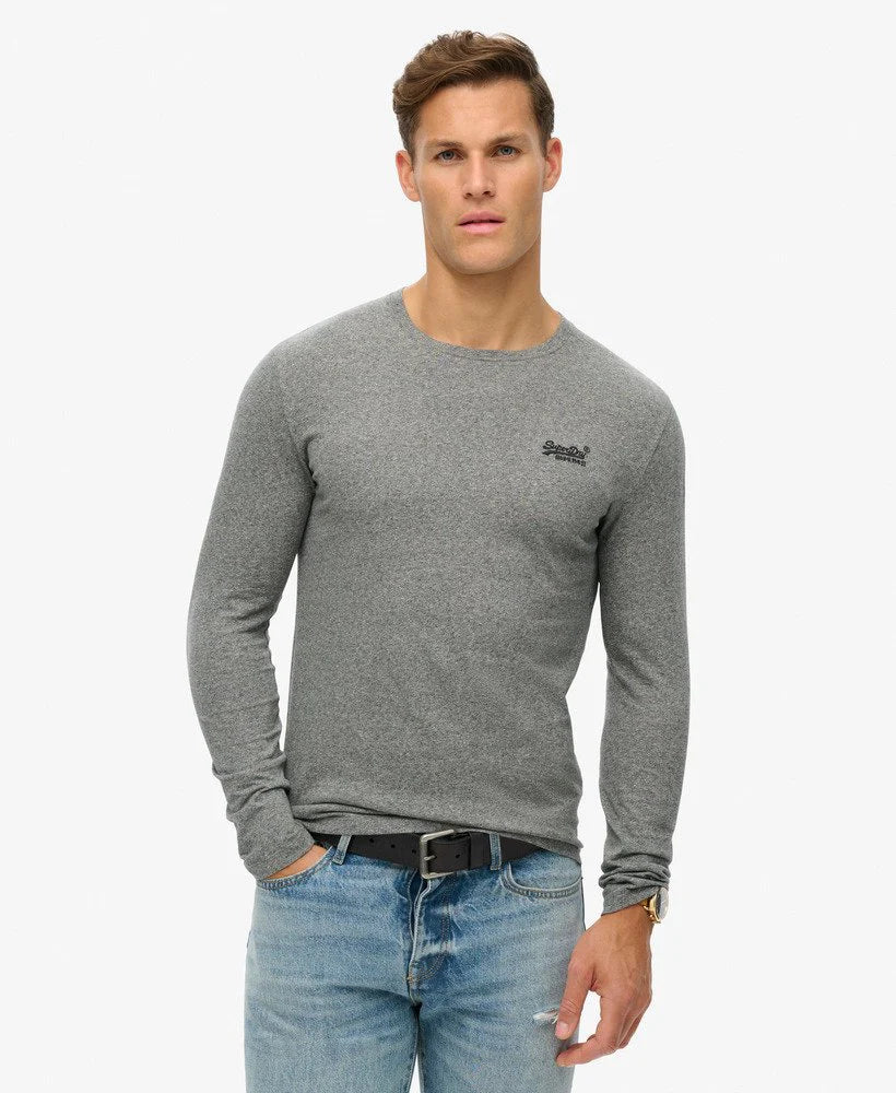 Superdry Essential Logo LS Top Volcanic Black Grit