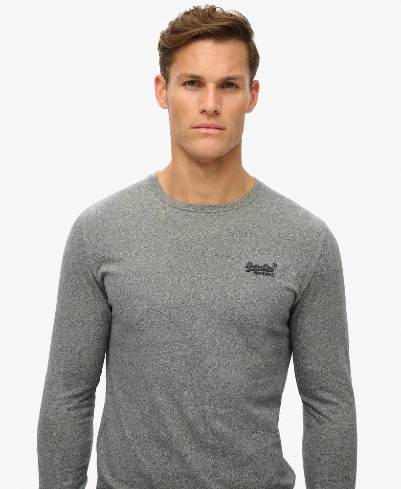 Superdry Essential Logo LS Top Volcanic Black Grit