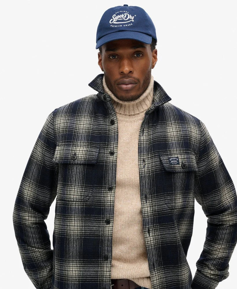 Superdry Wool Miller Overshirt Over Ombre Navy