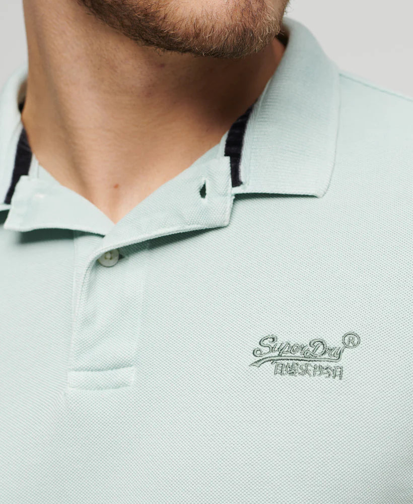 Superdry Vintage Destroy Polo Surf Spray Green