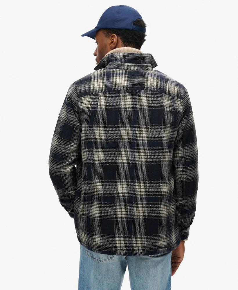 Superdry Wool Miller Overshirt Over Ombre Navy