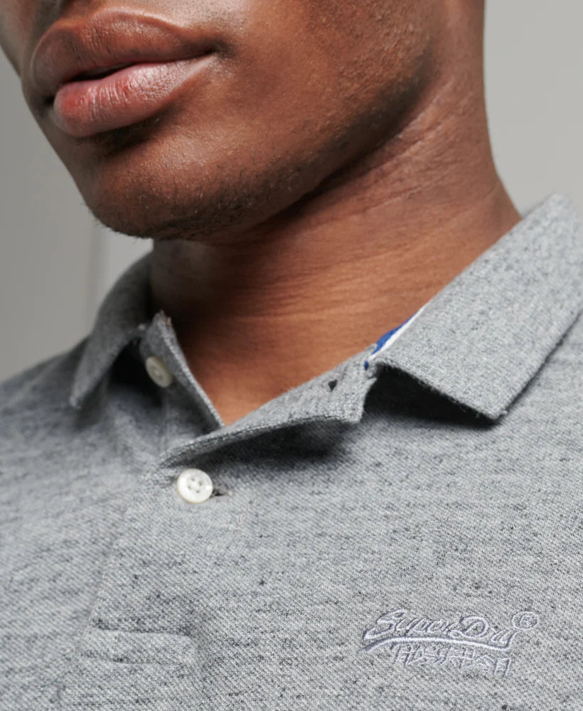 Superdry Classic Pique Polo Flint Steel Grit