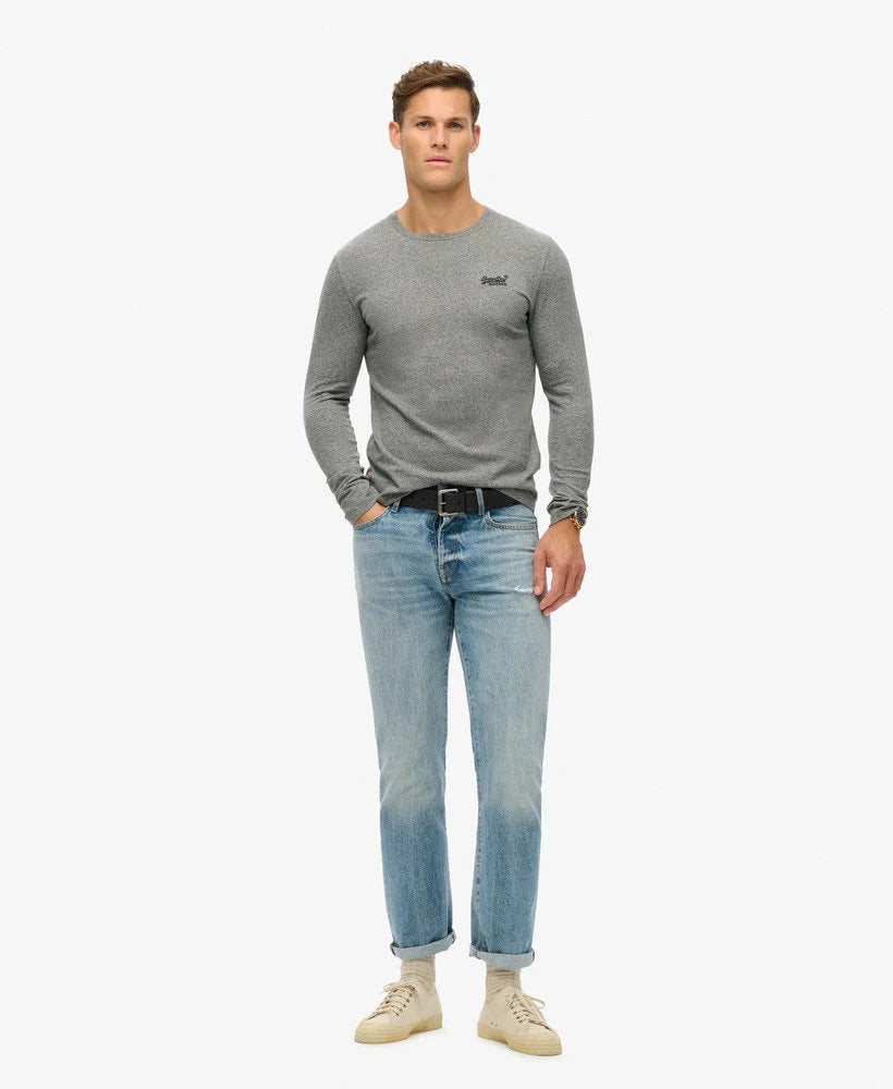 Superdry Essential Logo LS Top Volcanic Black Grit