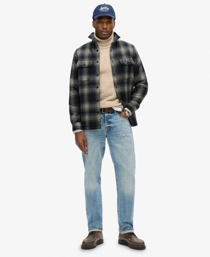 Superdry Wool Miller Overshirt Over Ombre Navy