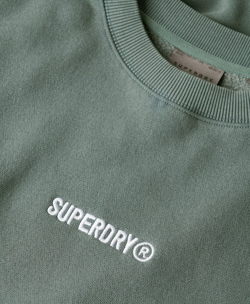Superdry Micro Logo Graphic Loose Crew Stormy Weather Blue