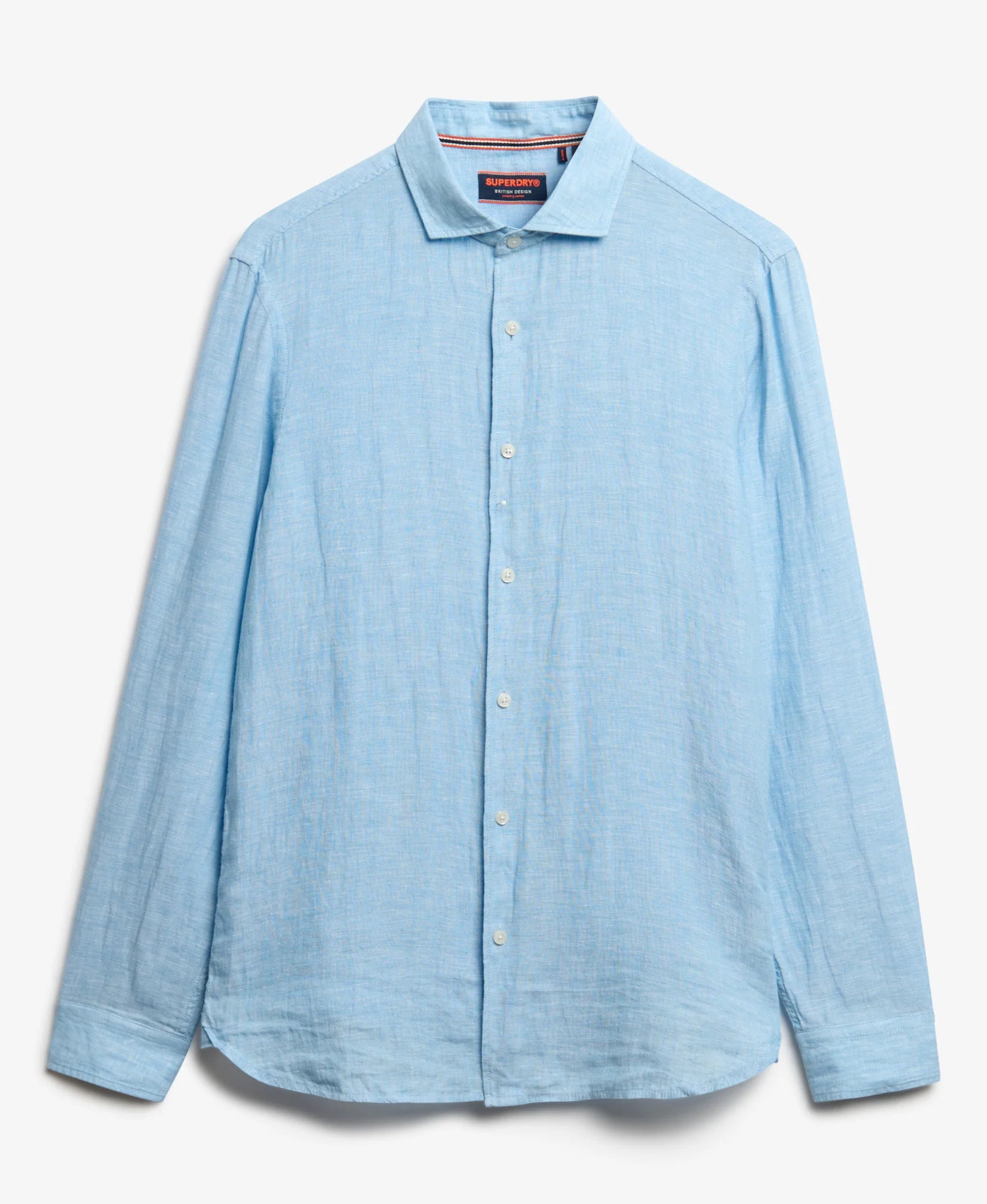 Superdry Vacation LS Linen Shirt Sea Blue Chambray