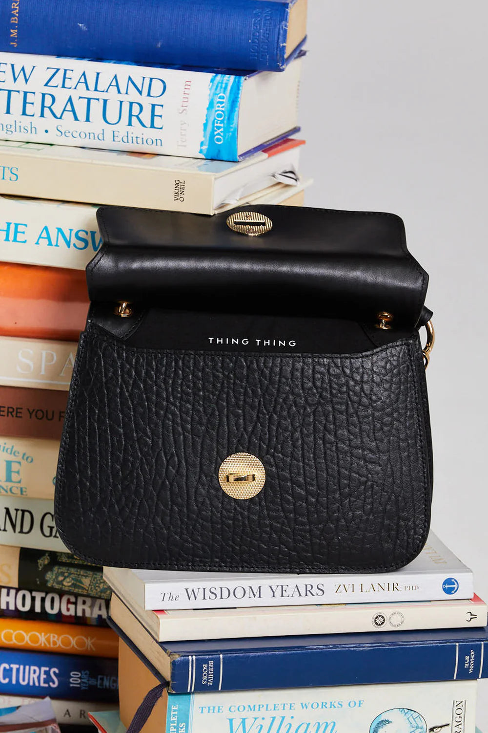 Thing Thing Kathryn Bag Black Bubble Leather