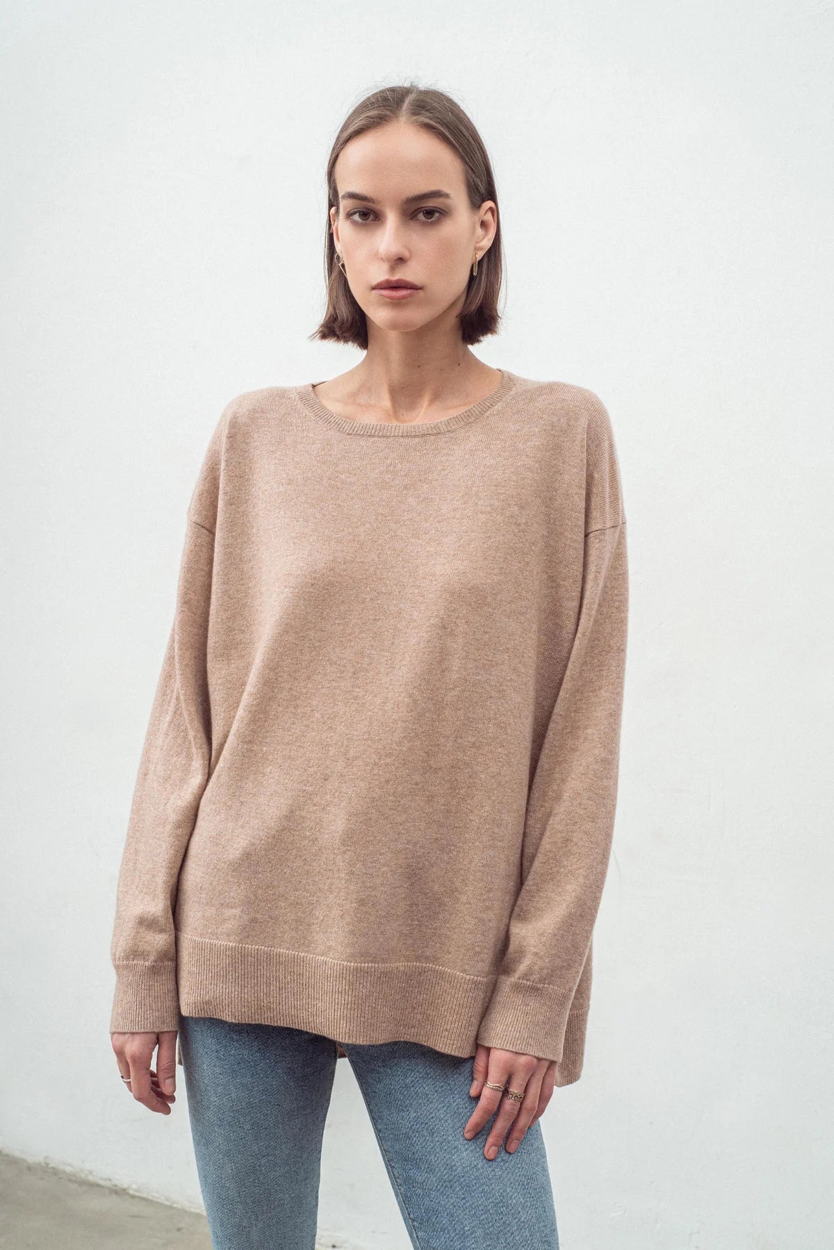 Aleger Cashmere Blend N184W Pullover Toffee