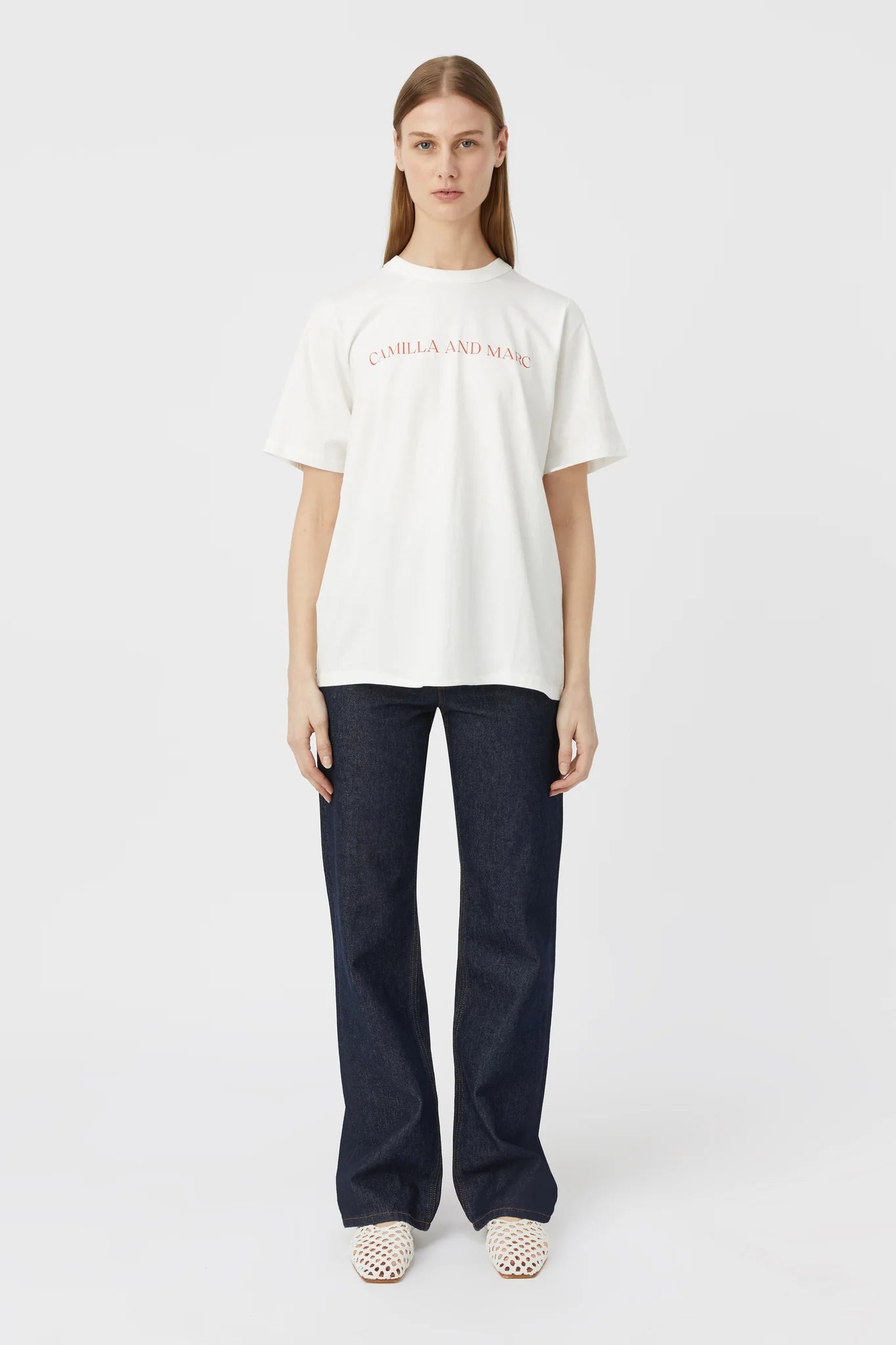C&M Asher Tee Soft White/Red