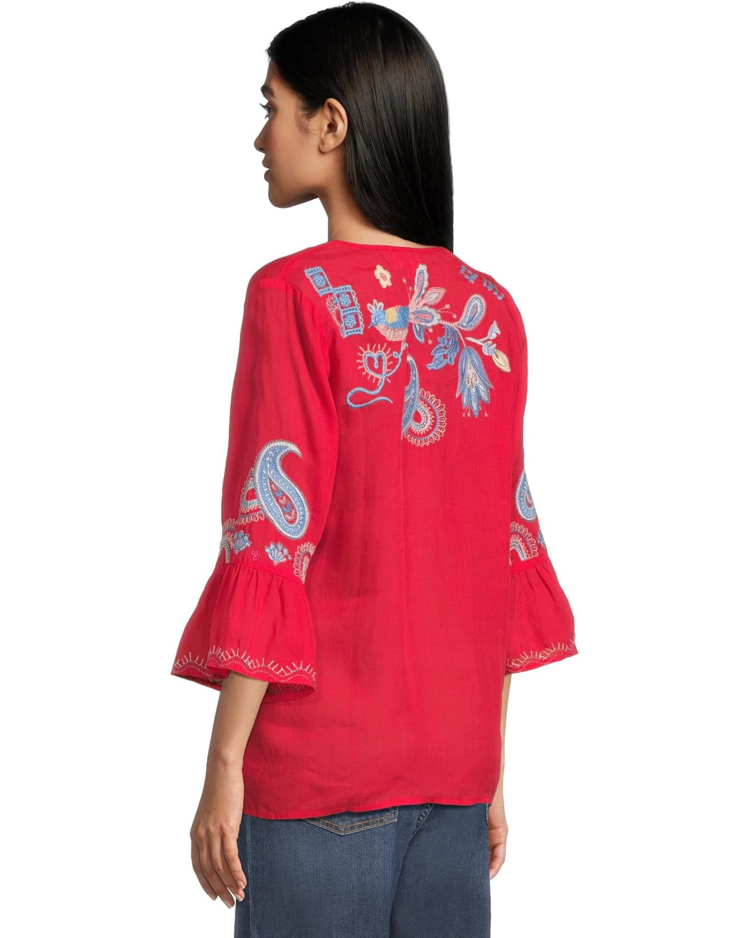 Johnny Was Ruffle Sleeve Blouse Nelly Watermelon