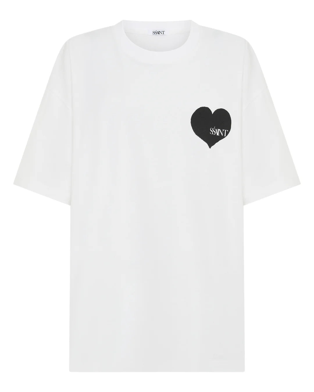 Ssaint Black Heart White Tee