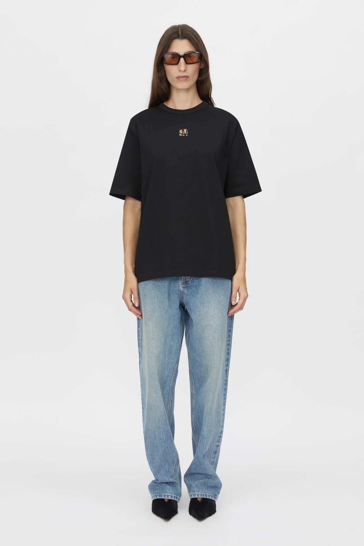 C&M Bloom Embroidered Tee Black