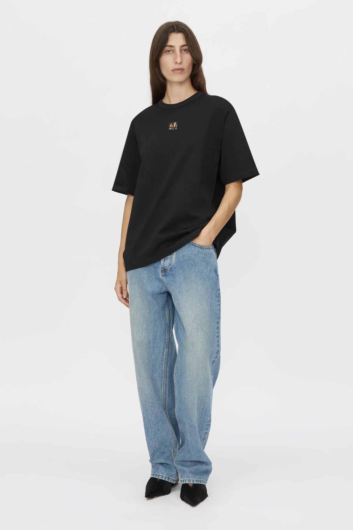 C&M Bloom Embroidered Tee Black