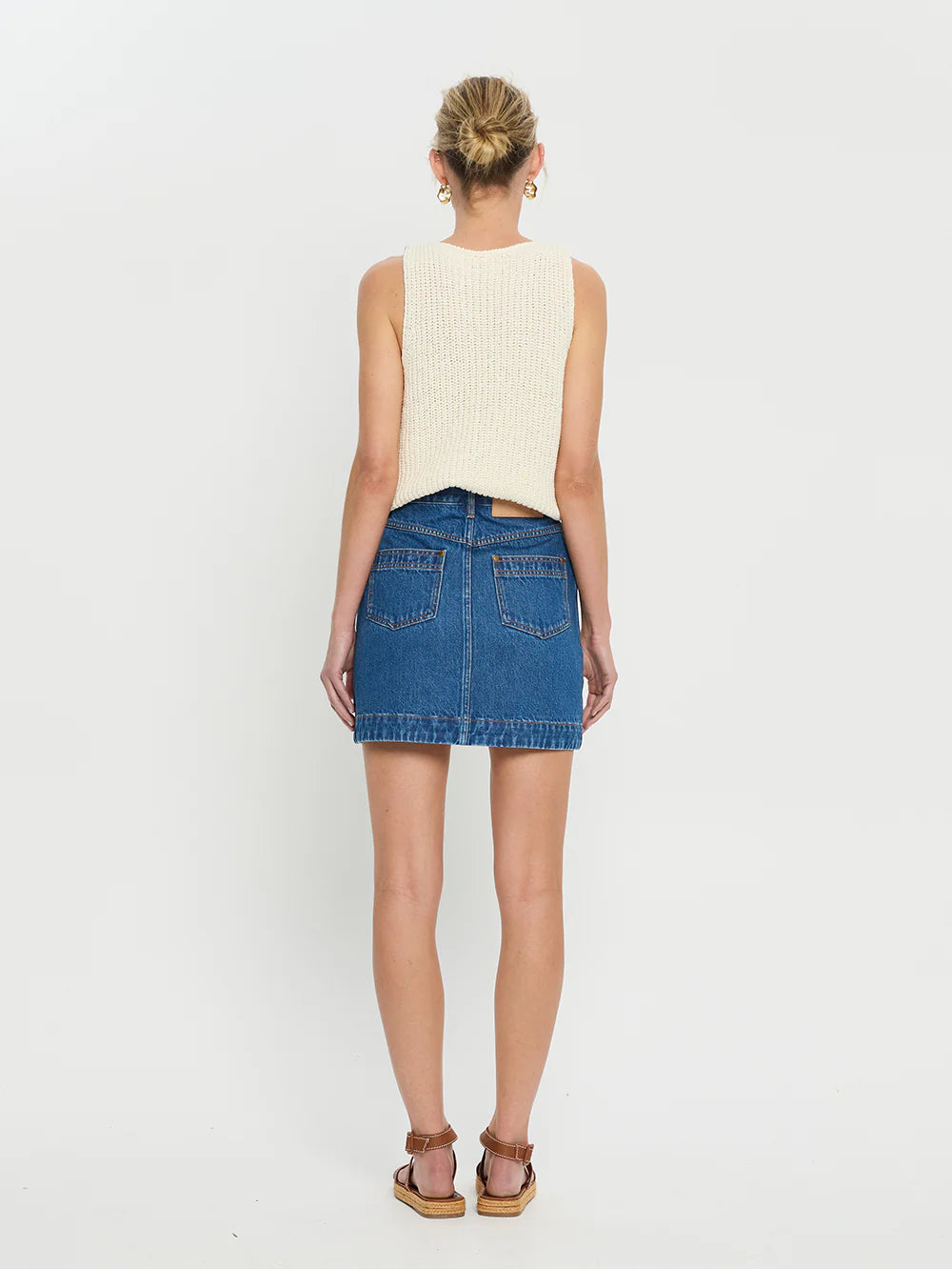 Kivari Cameron Denim Mini Skirt Indigo