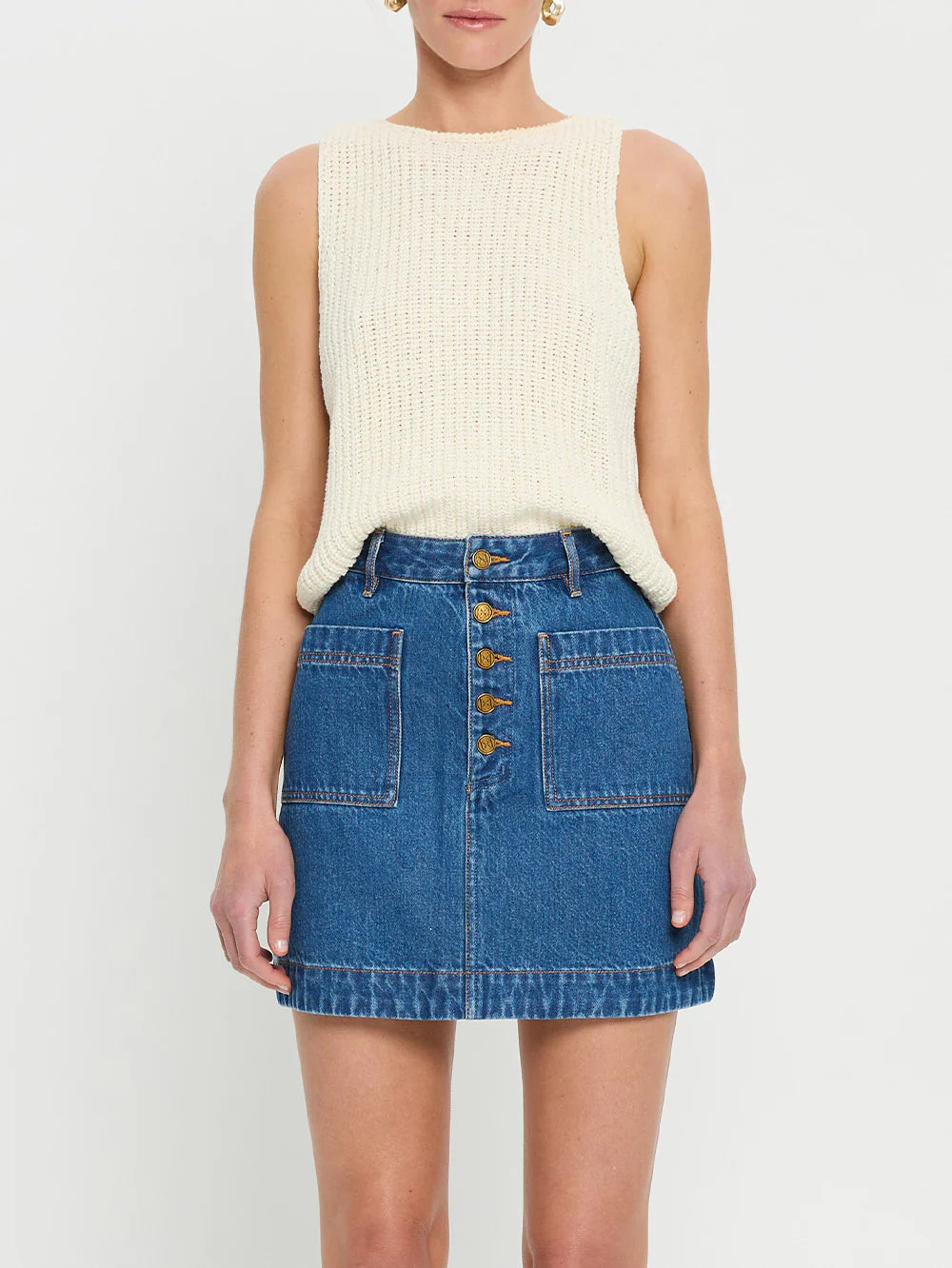 Kivari Cameron Denim Mini Skirt Indigo