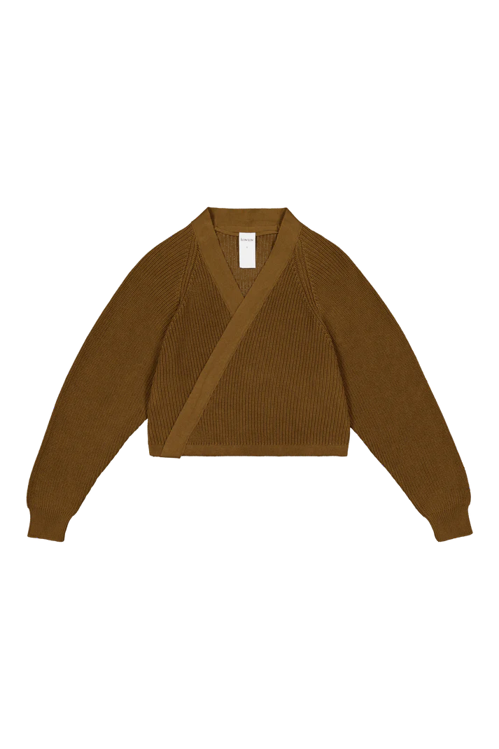 Kowtow Composure Cardigan Dark Spice