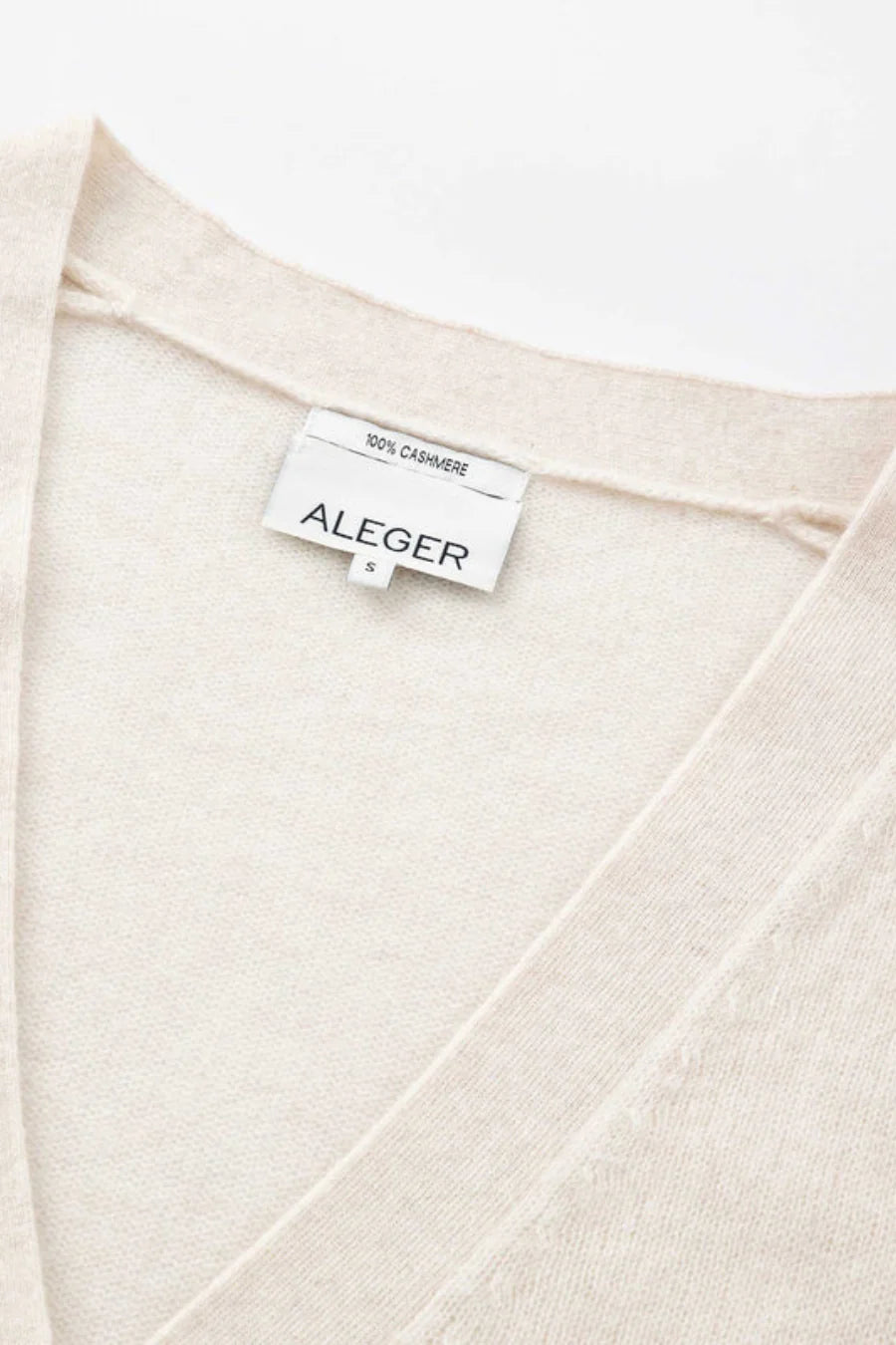 Aleger Cashmere N275C Featherweight Cardigan Pearl Shell