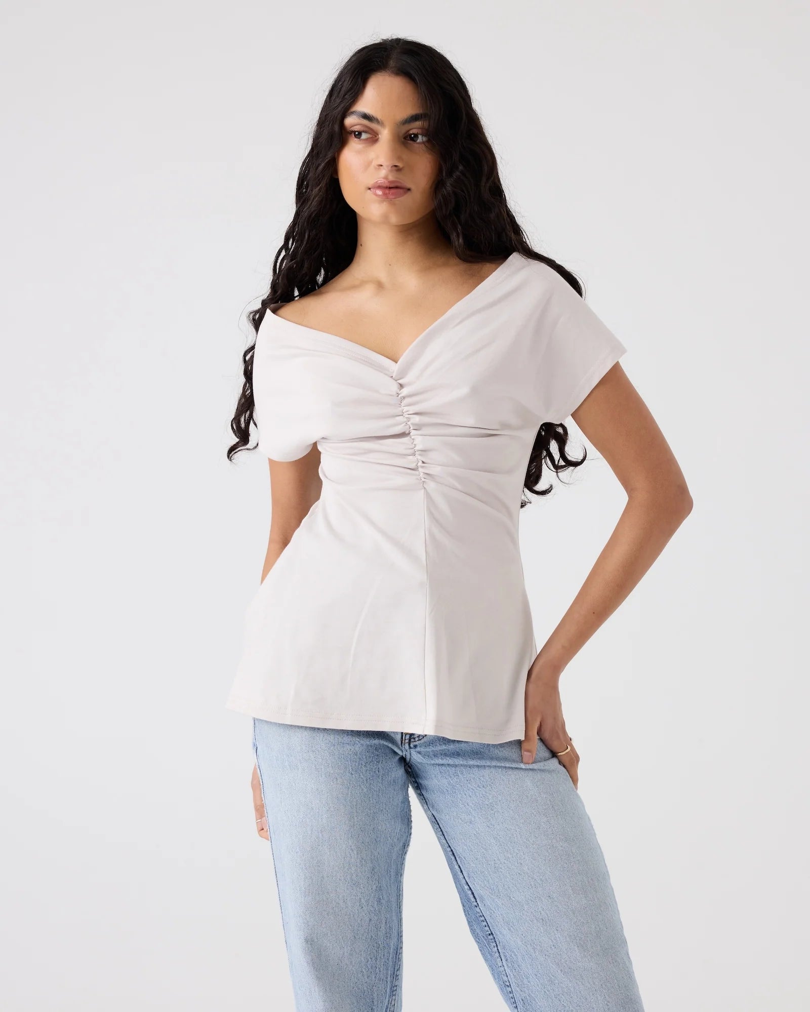 Dominique Healy Melody Tee Chalk