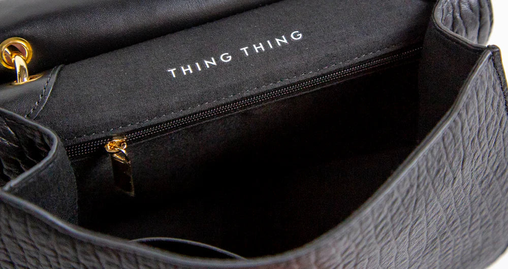 Thing Thing Kathryn Bag Black Bubble Leather