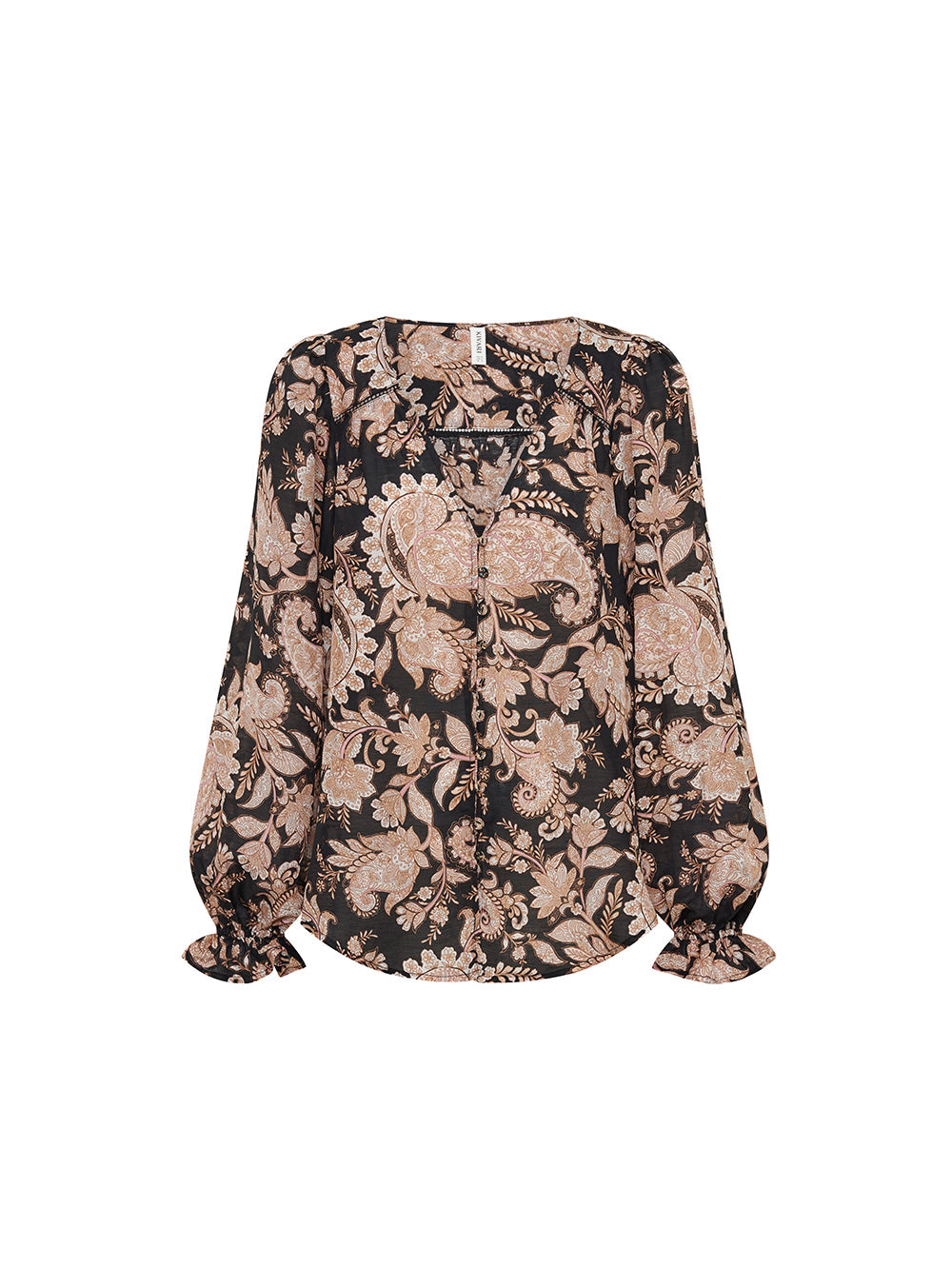 Kivari Layla Blouse Black Paisley