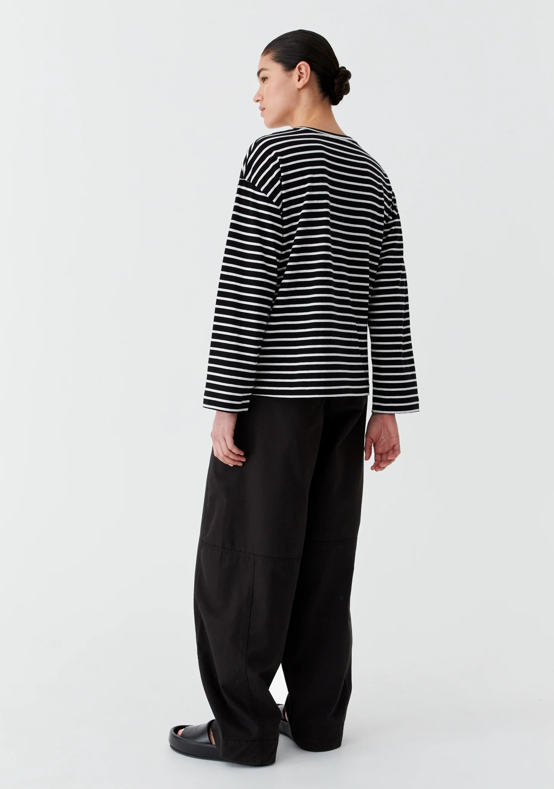 Morrison LS Archie Stripe Top Black/White