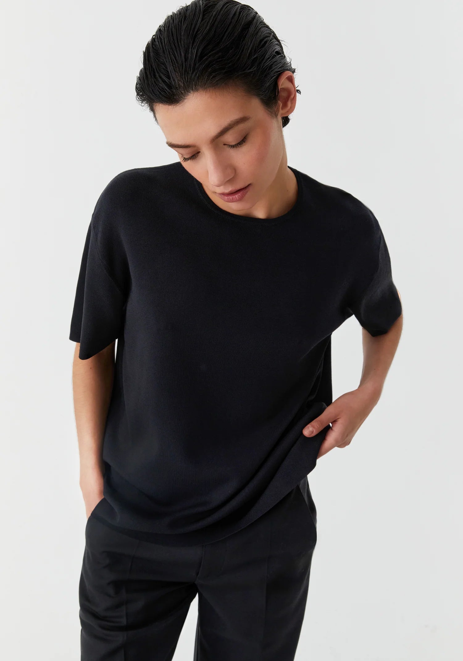 Morrison Cate Knit Tee Black