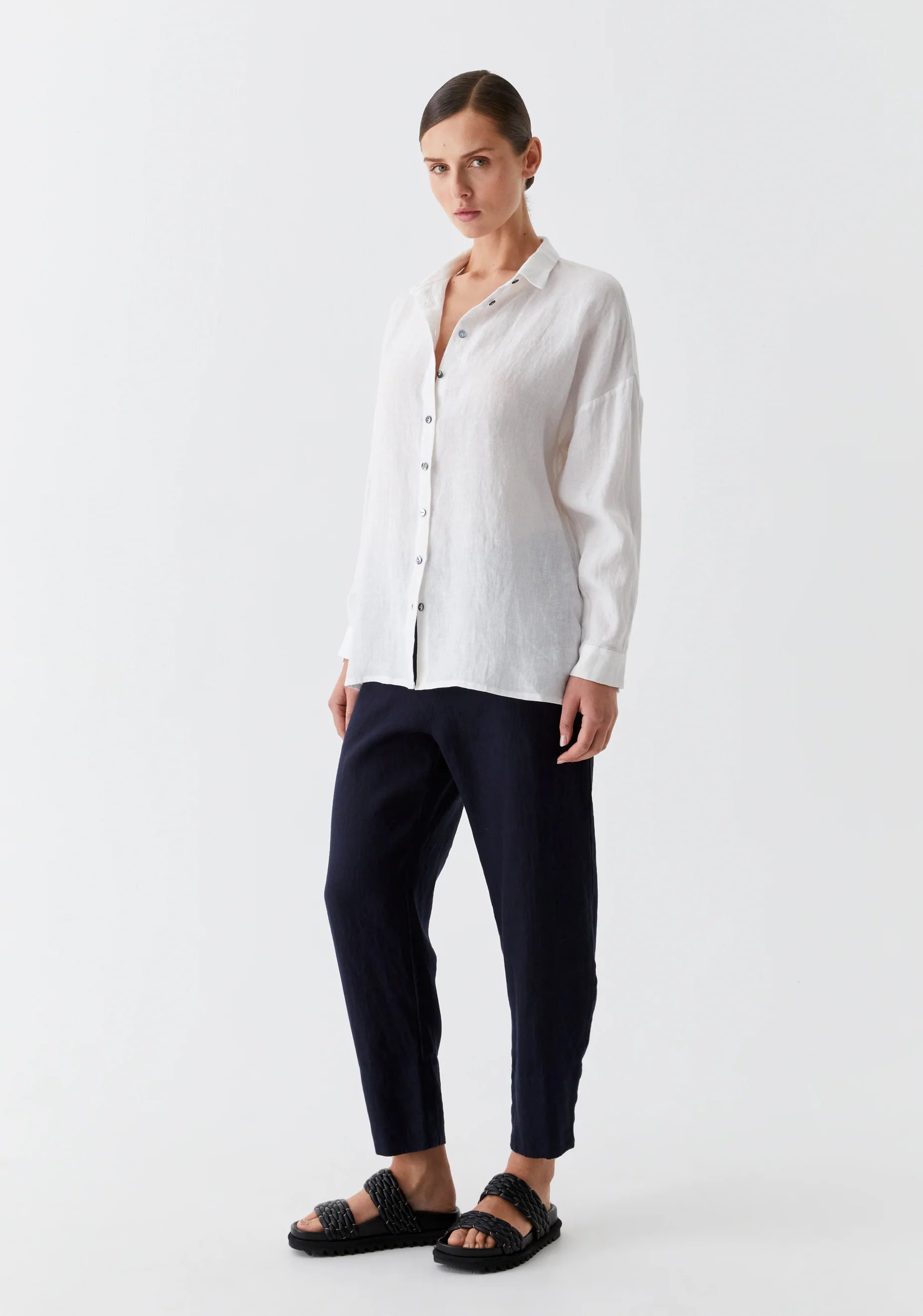 Morrison Jaxon Linen Shirt White