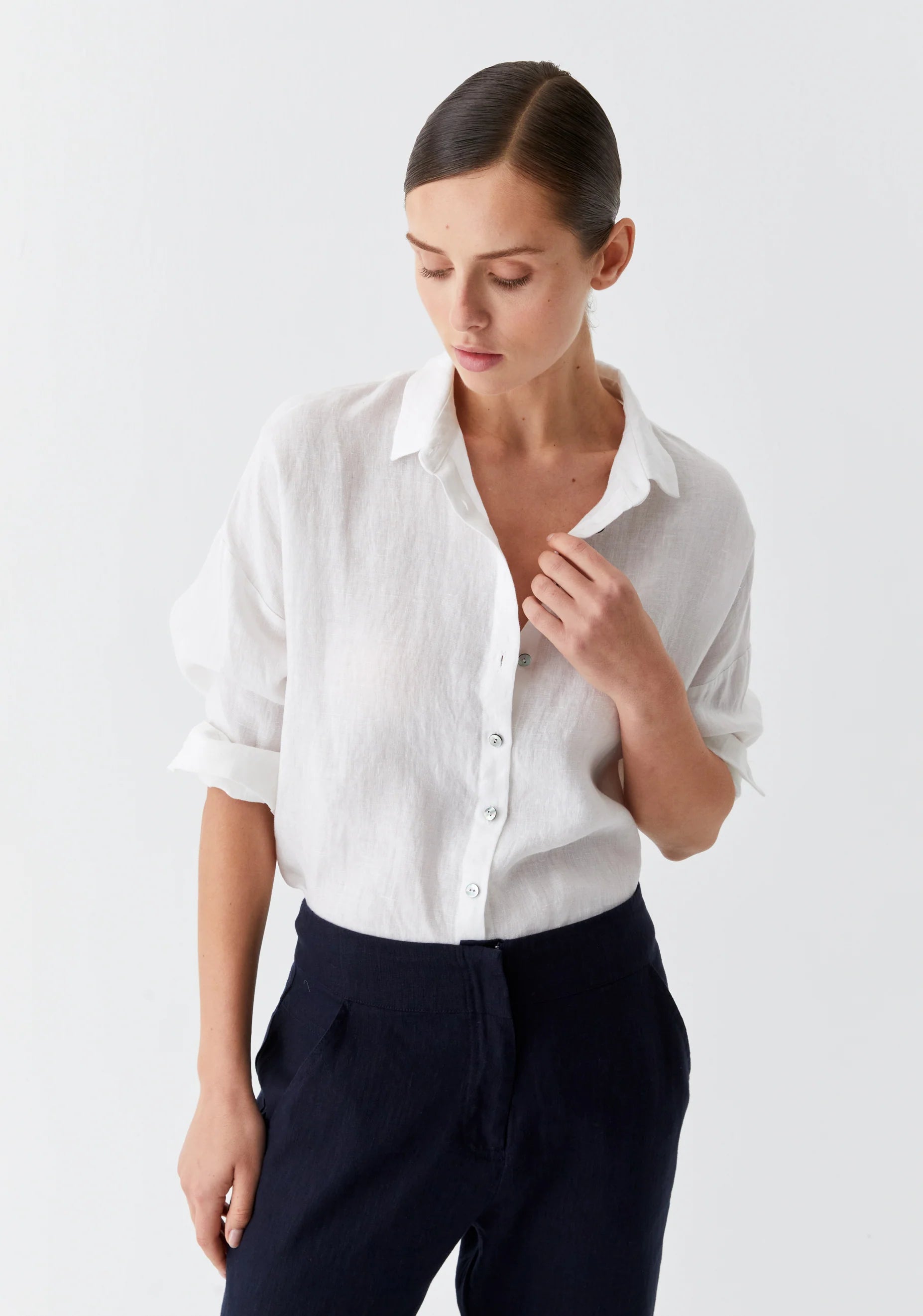 Morrison Jaxon Linen Shirt White