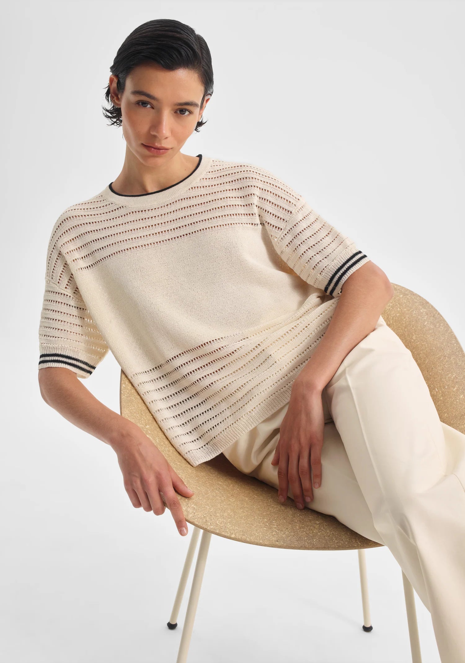 Morrison Dallas Knit Tee Milk