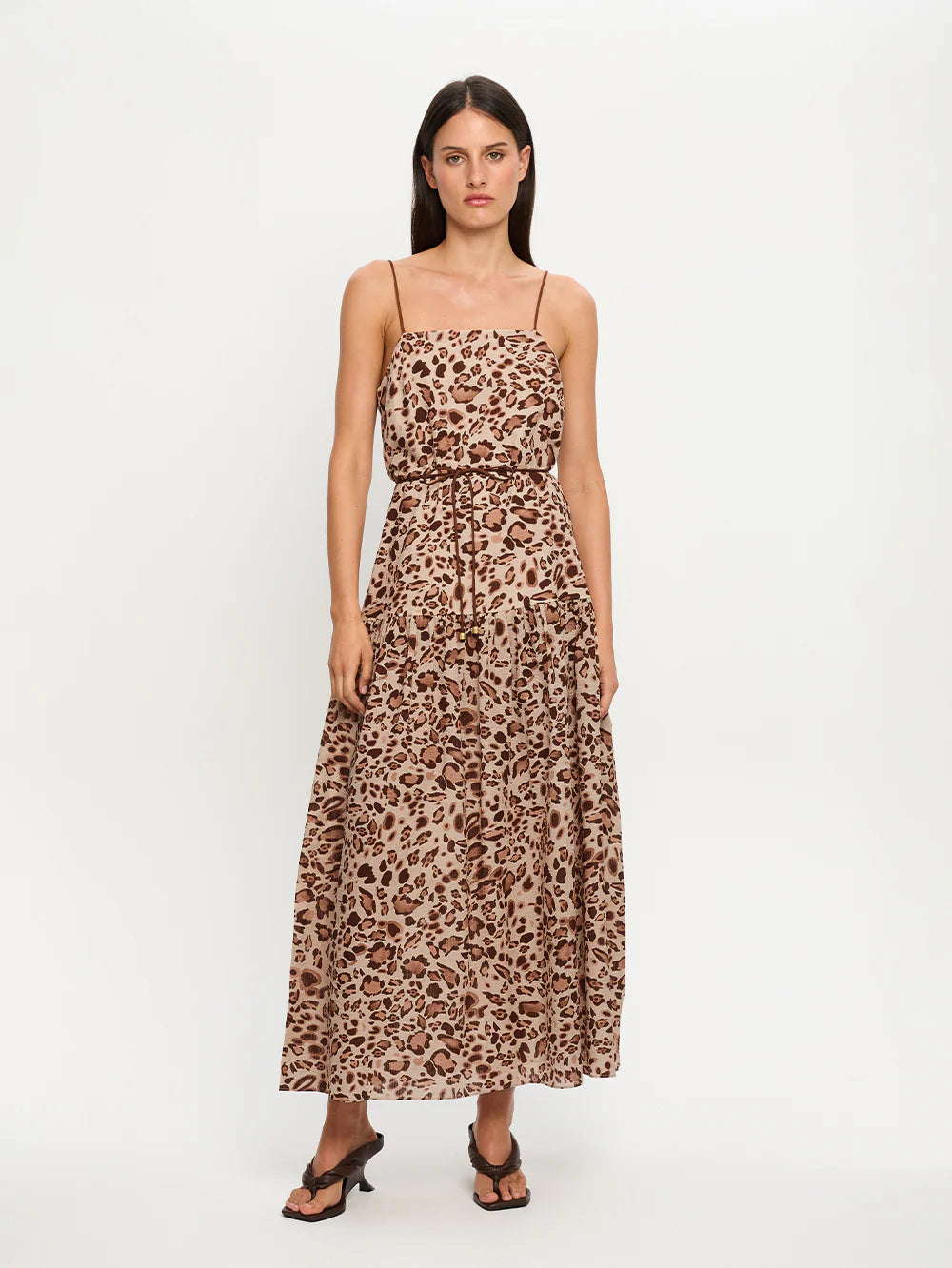 Kivari Paris Strappy Maxi Dress Brown