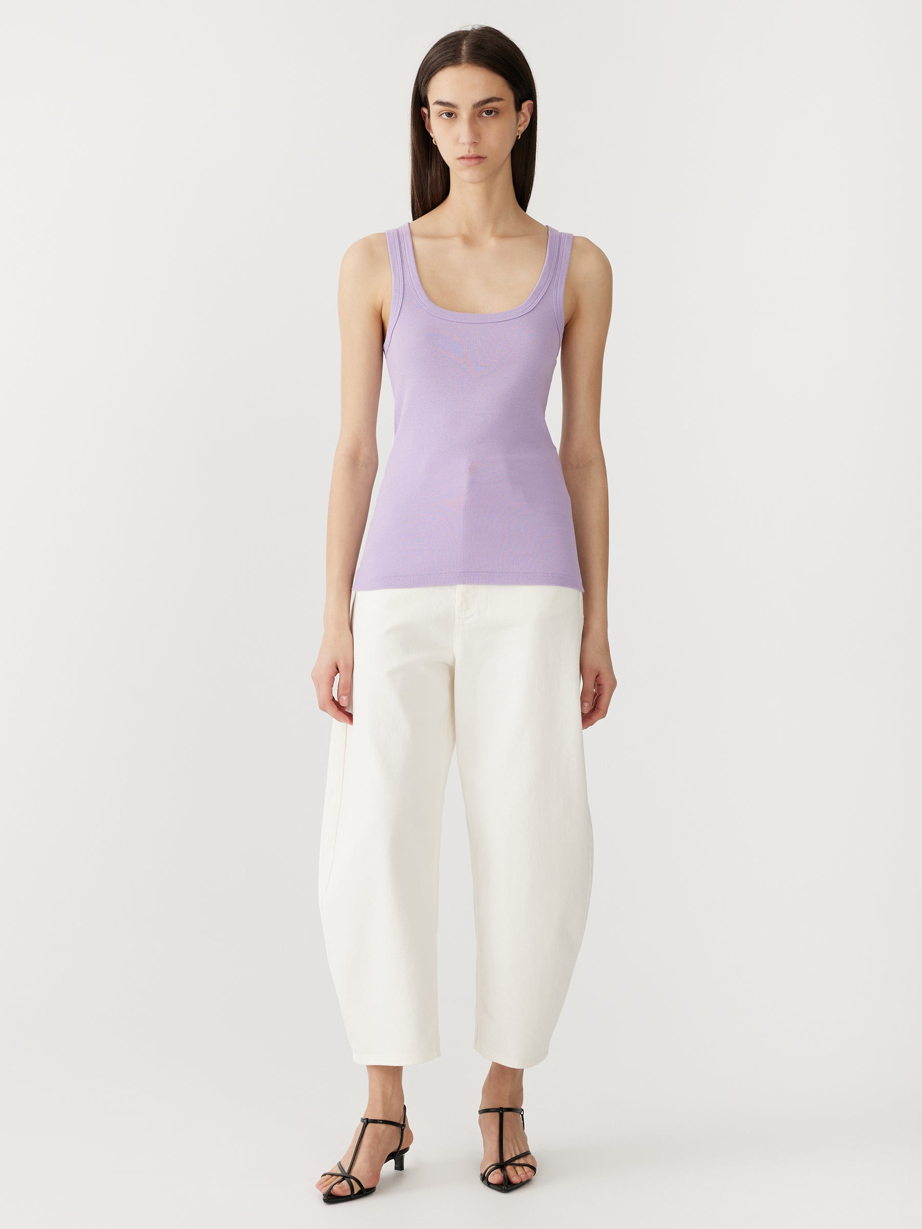 Bassike Slim Superfine Rib Tank II Faded Lavender