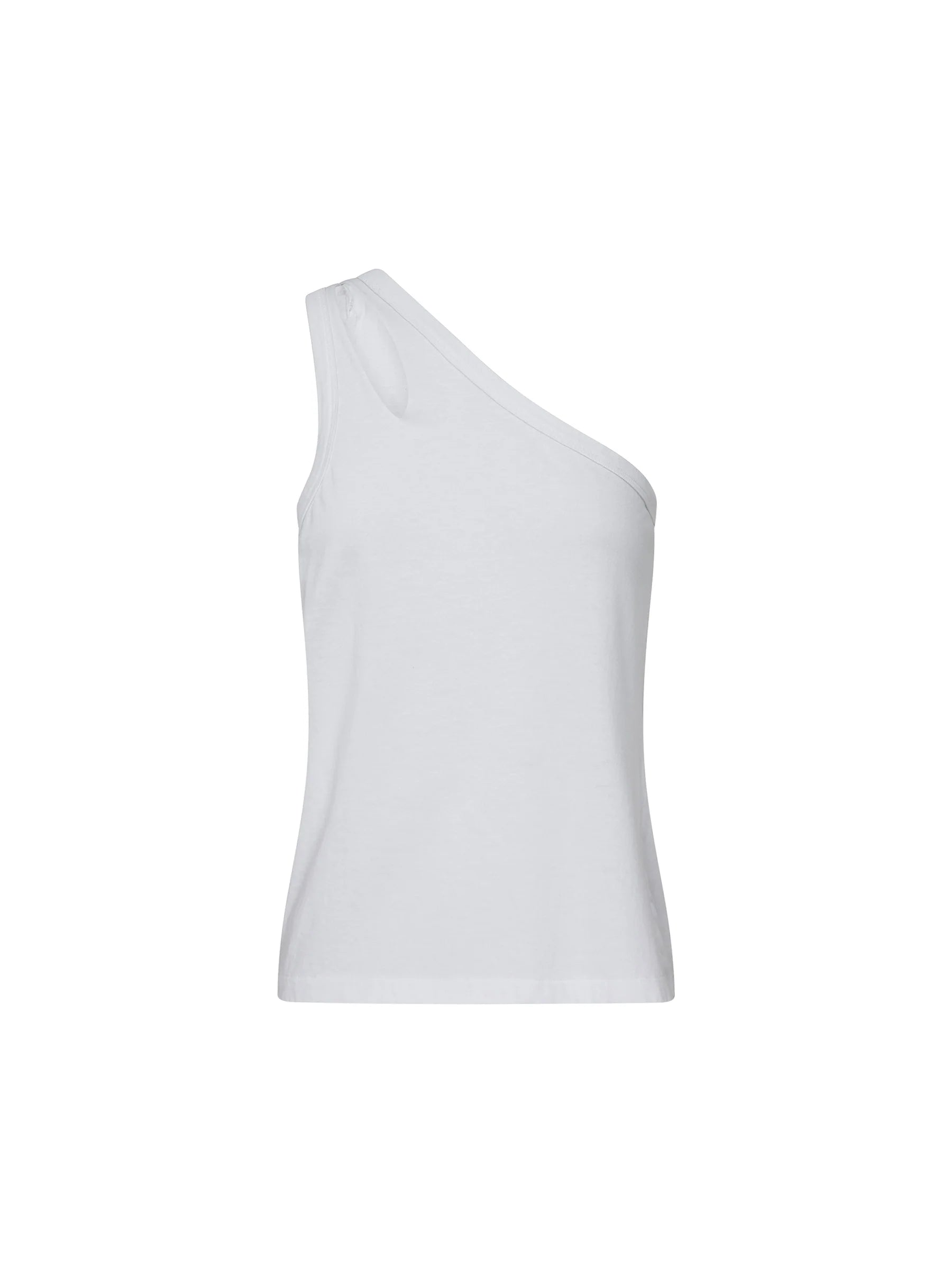 Bassike Spliced One Shoulder Tank White