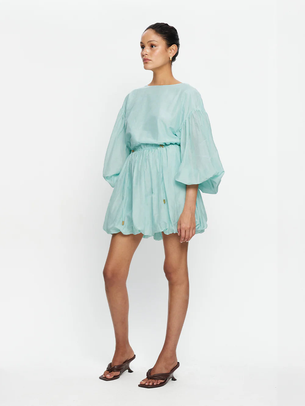 Kivari Riley Bubble Hem Mini Dress Mint