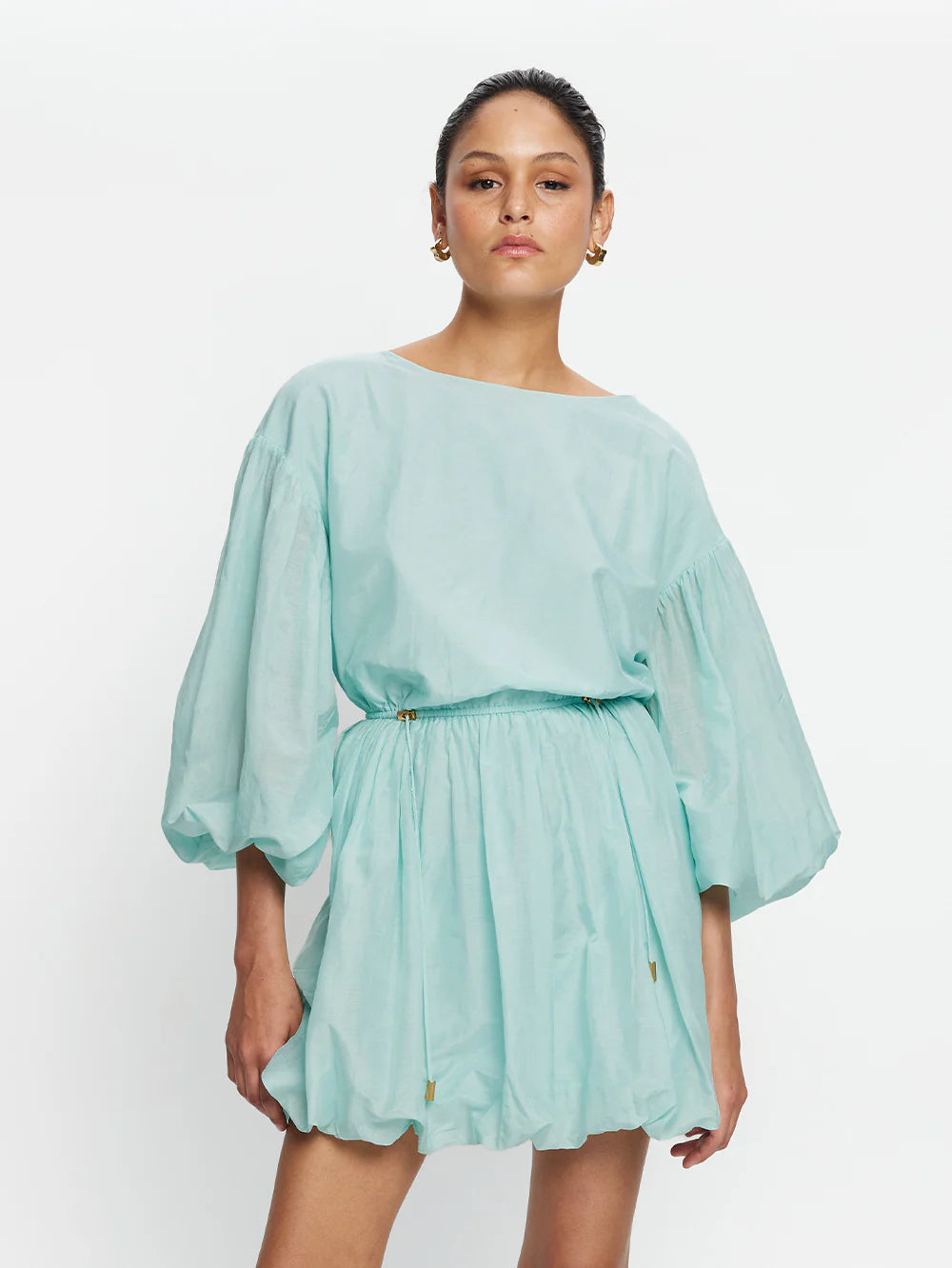 Kivari Riley Bubble Hem Mini Dress Mint