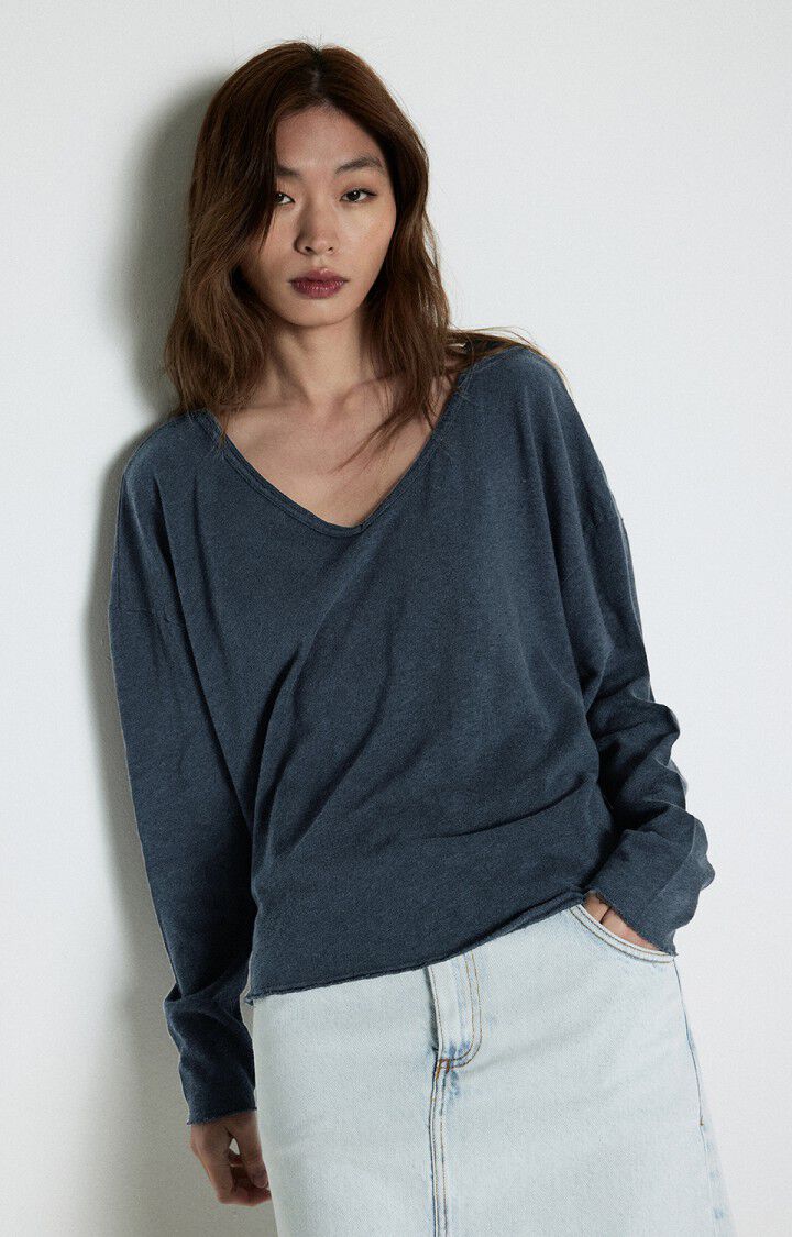 American Vintage Sonoma Vneck LS Top Vintage Navy Blue