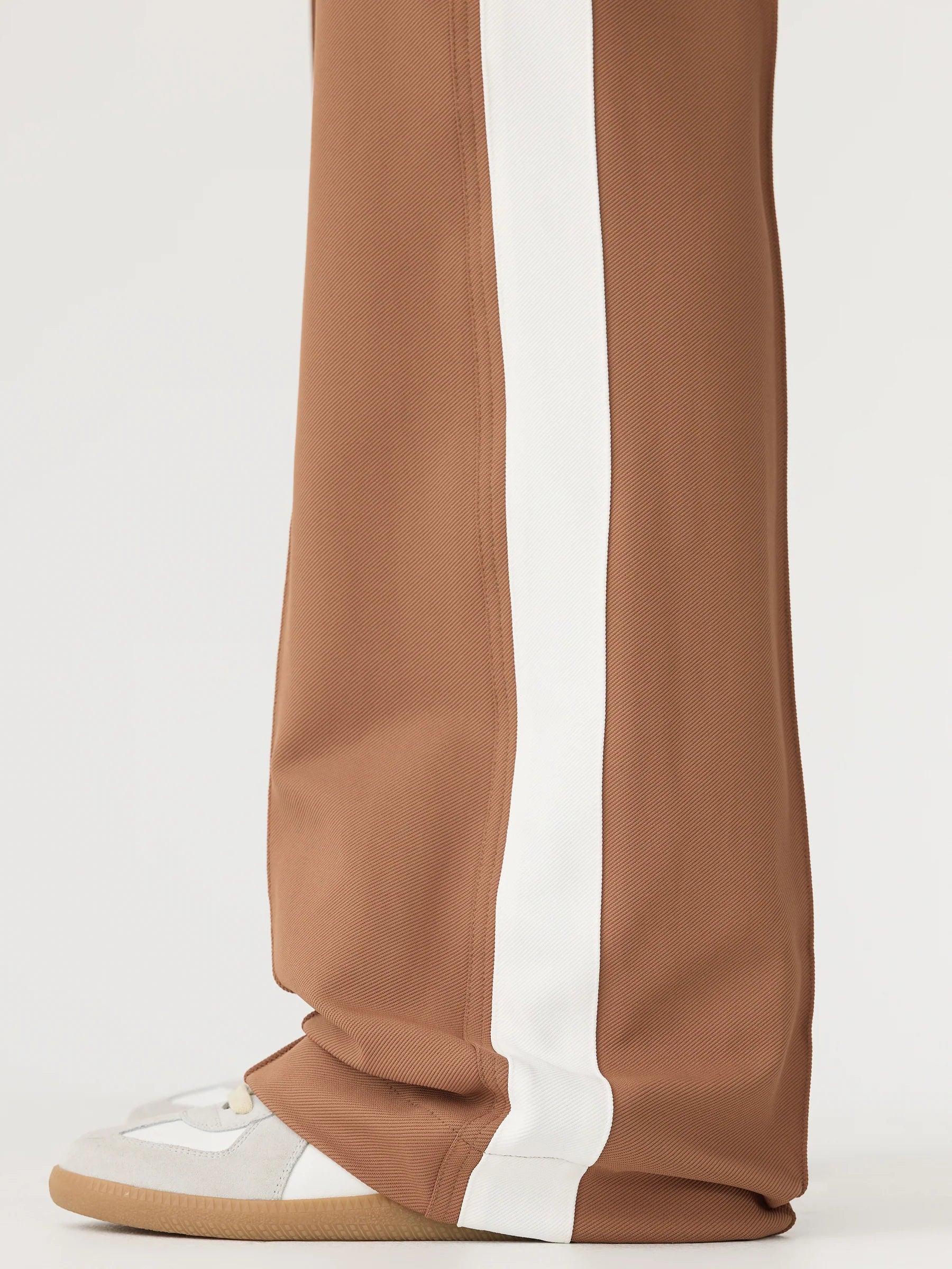 Bassike Twill Stripe Detail Pant Argan/White