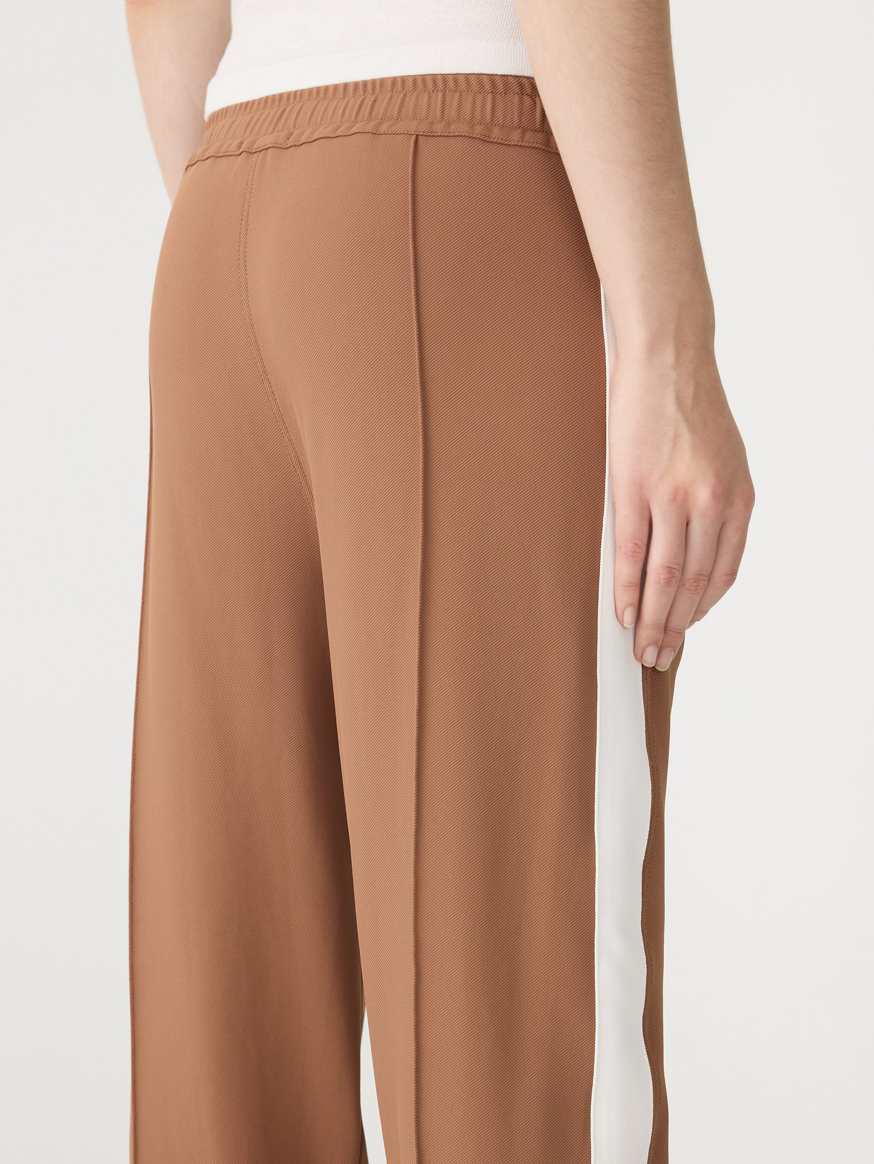 Bassike Twill Stripe Detail Pant Argan/White