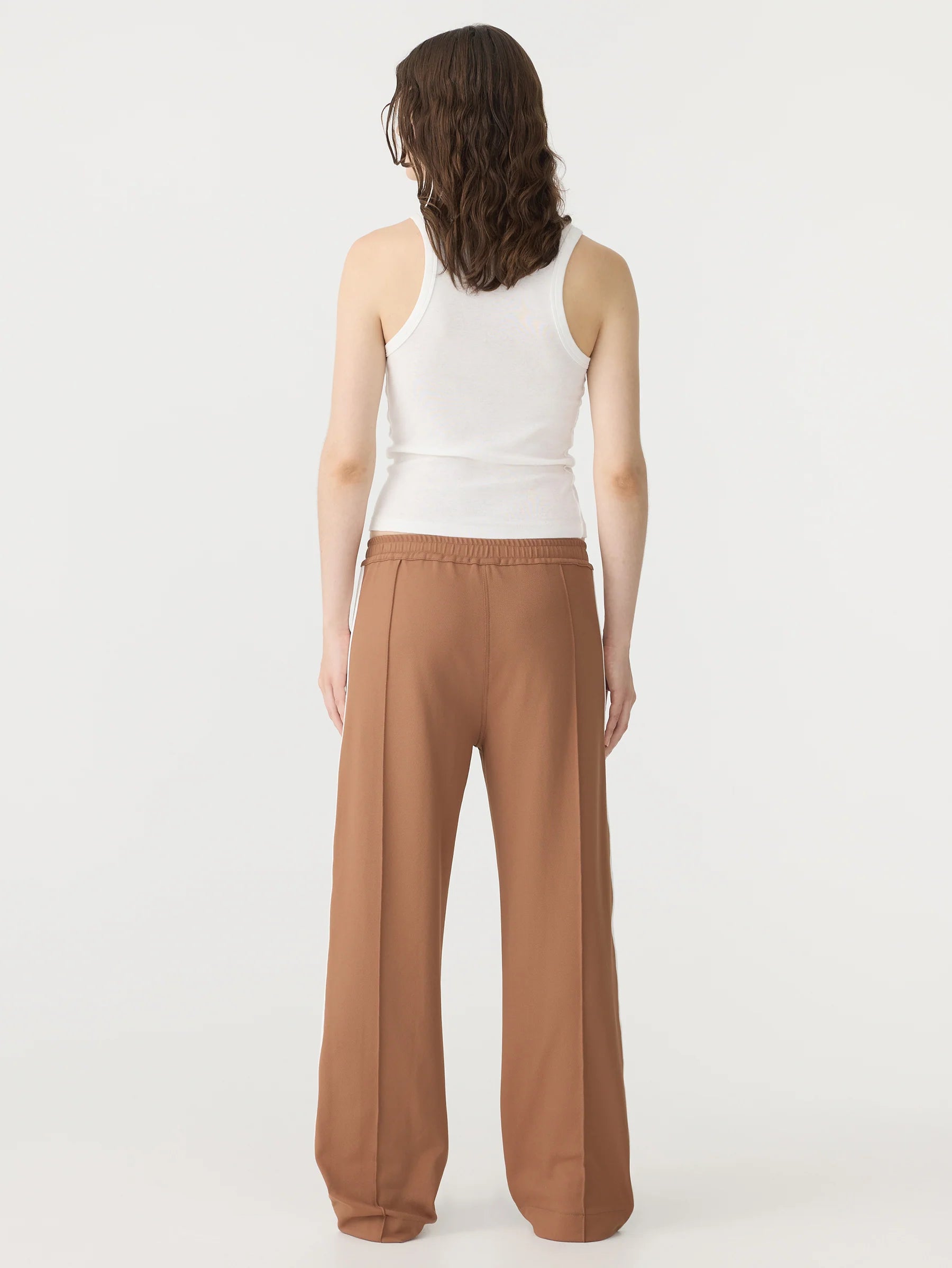 Bassike Twill Stripe Detail Pant Argan/White