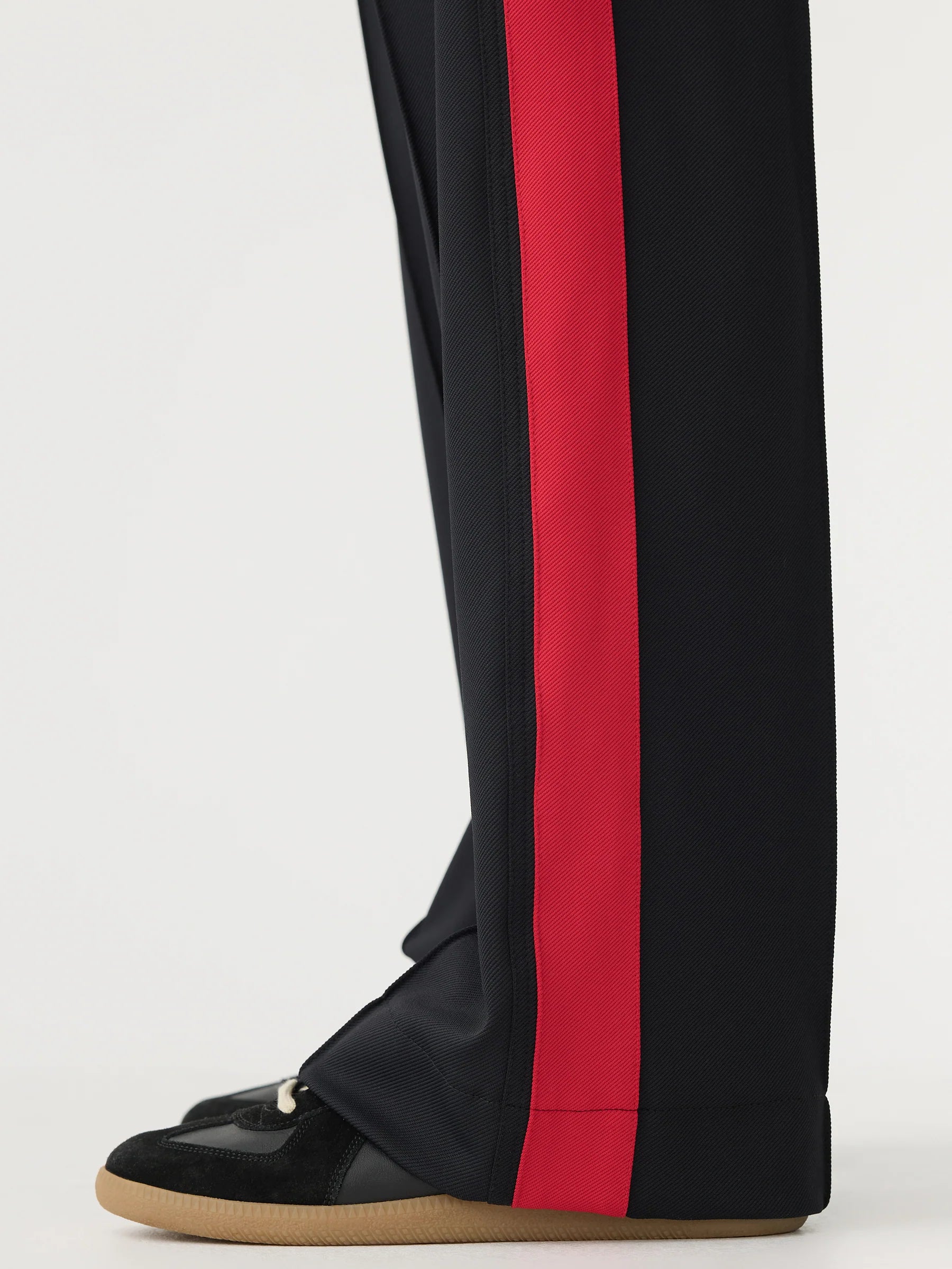 Bassike Twill Stripe Pant Black/Red Stripe