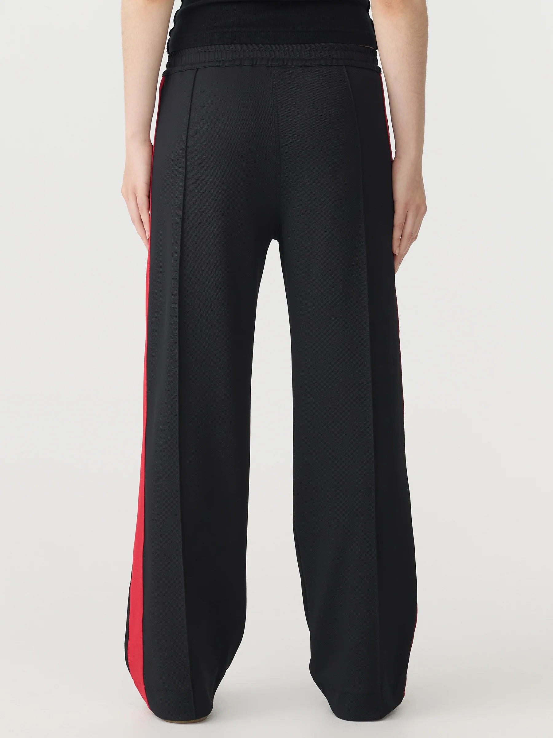 Bassike Twill Stripe Pant Black/Red Stripe