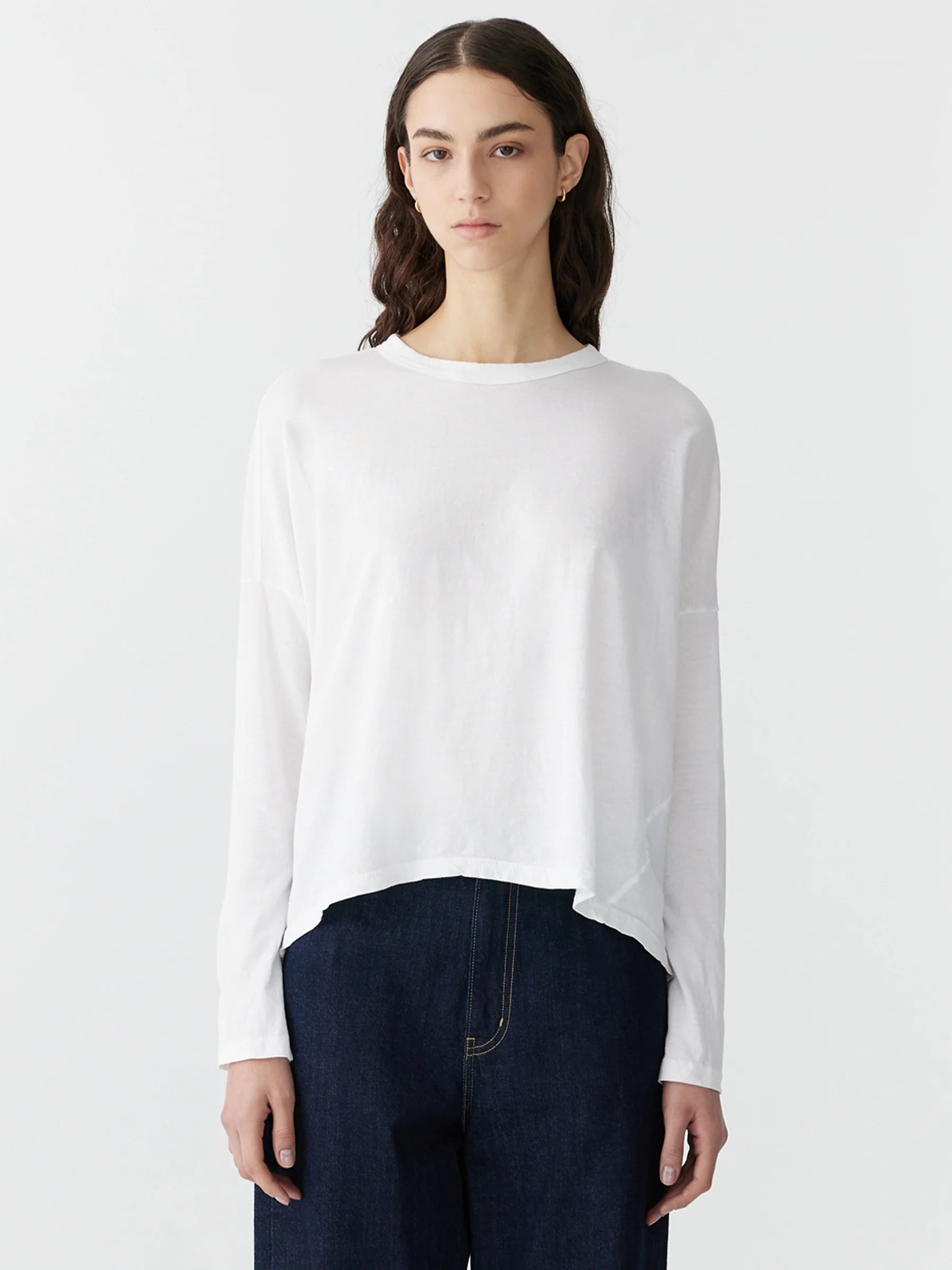 Bassike Circle L/S T-Shirt White